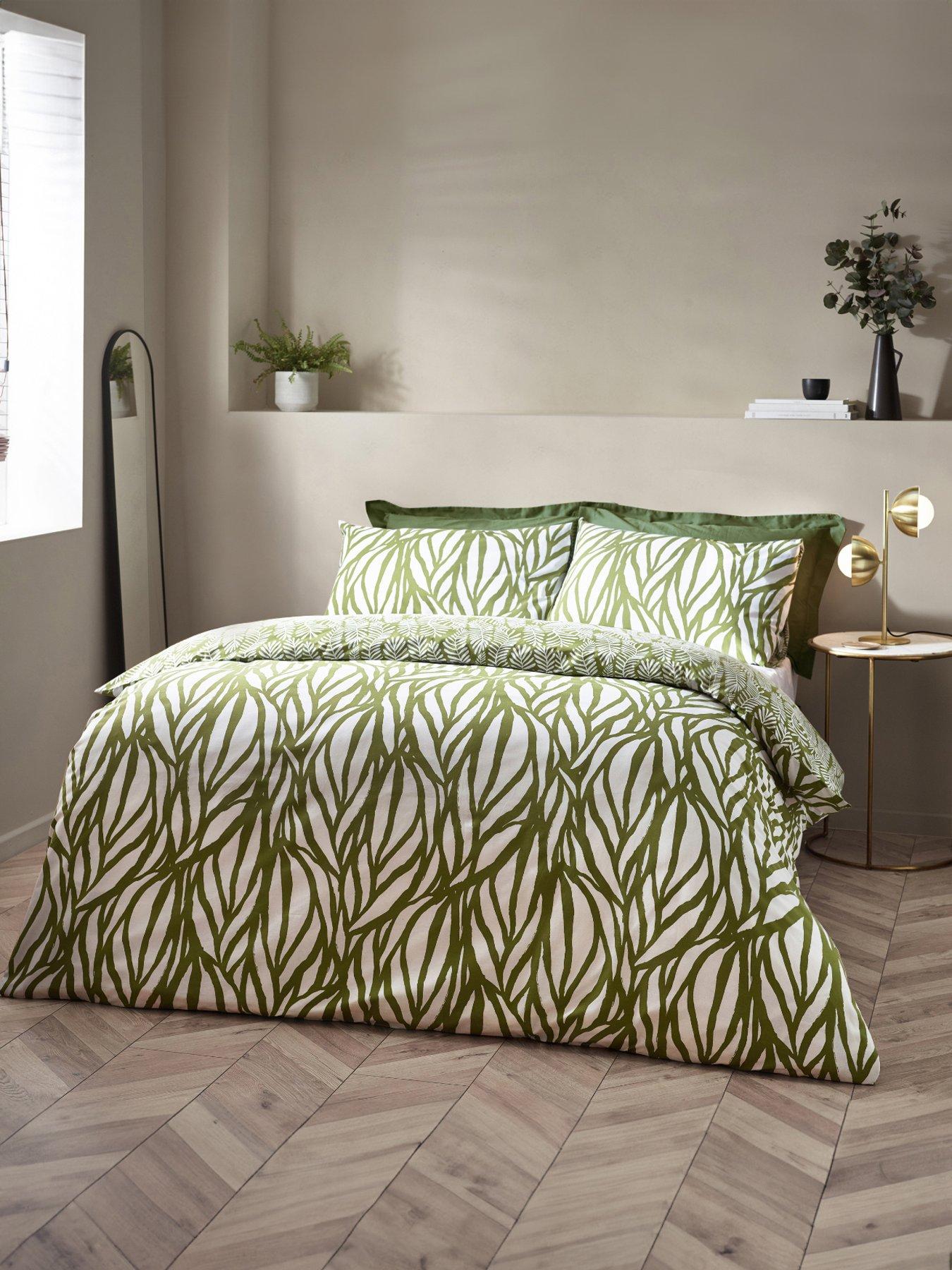 undefined Frond Olive Leaf Print Duvet Cover Set