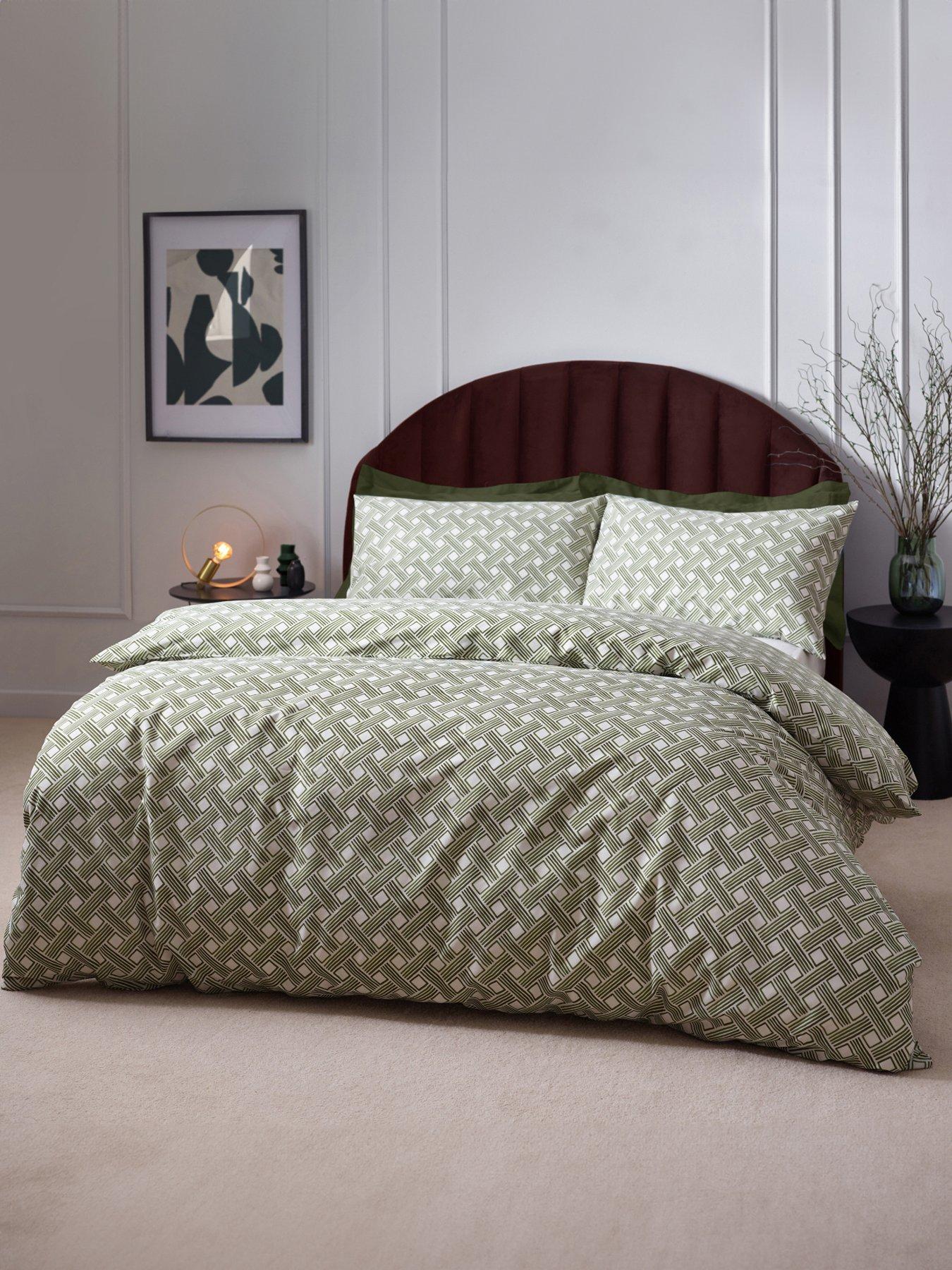 undefined Alexa Olive Green Duvet Cover Set