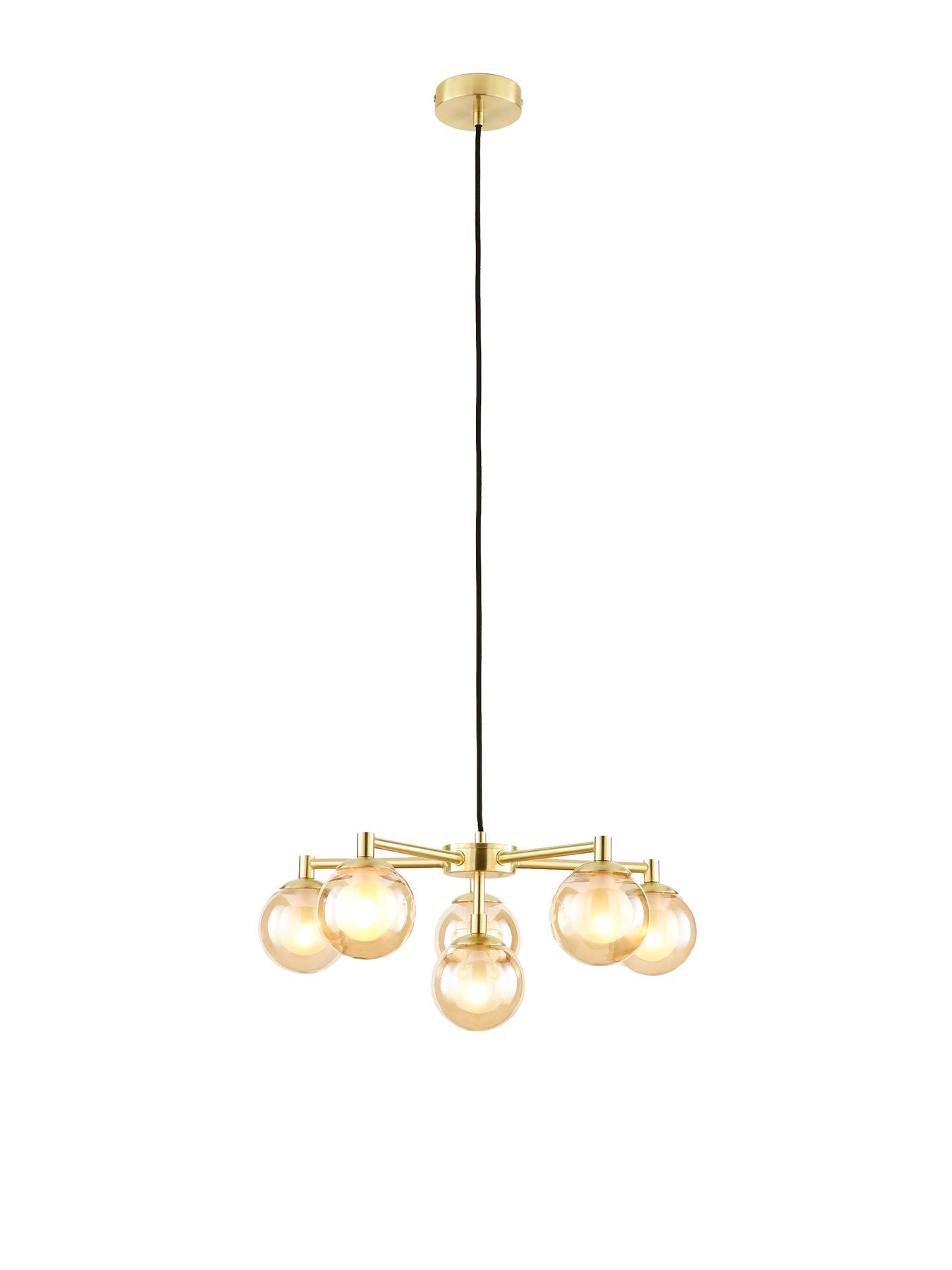 Image 3 of 7 of The Very Collection Double Glass 6-Light Chandelier Ceiling Light