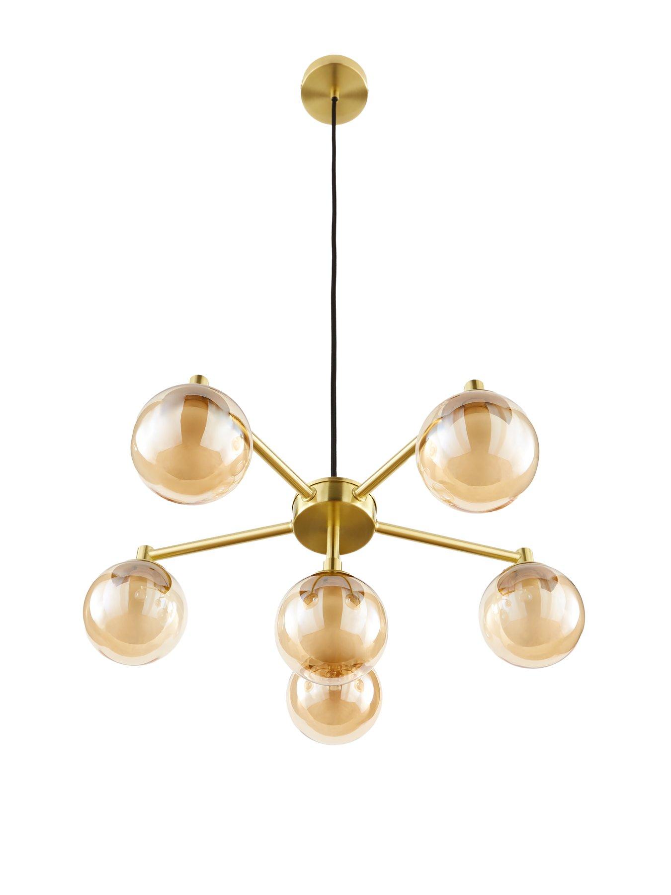 Image 7 of 7 of The Very Collection Double Glass 6-Light Chandelier Ceiling Light