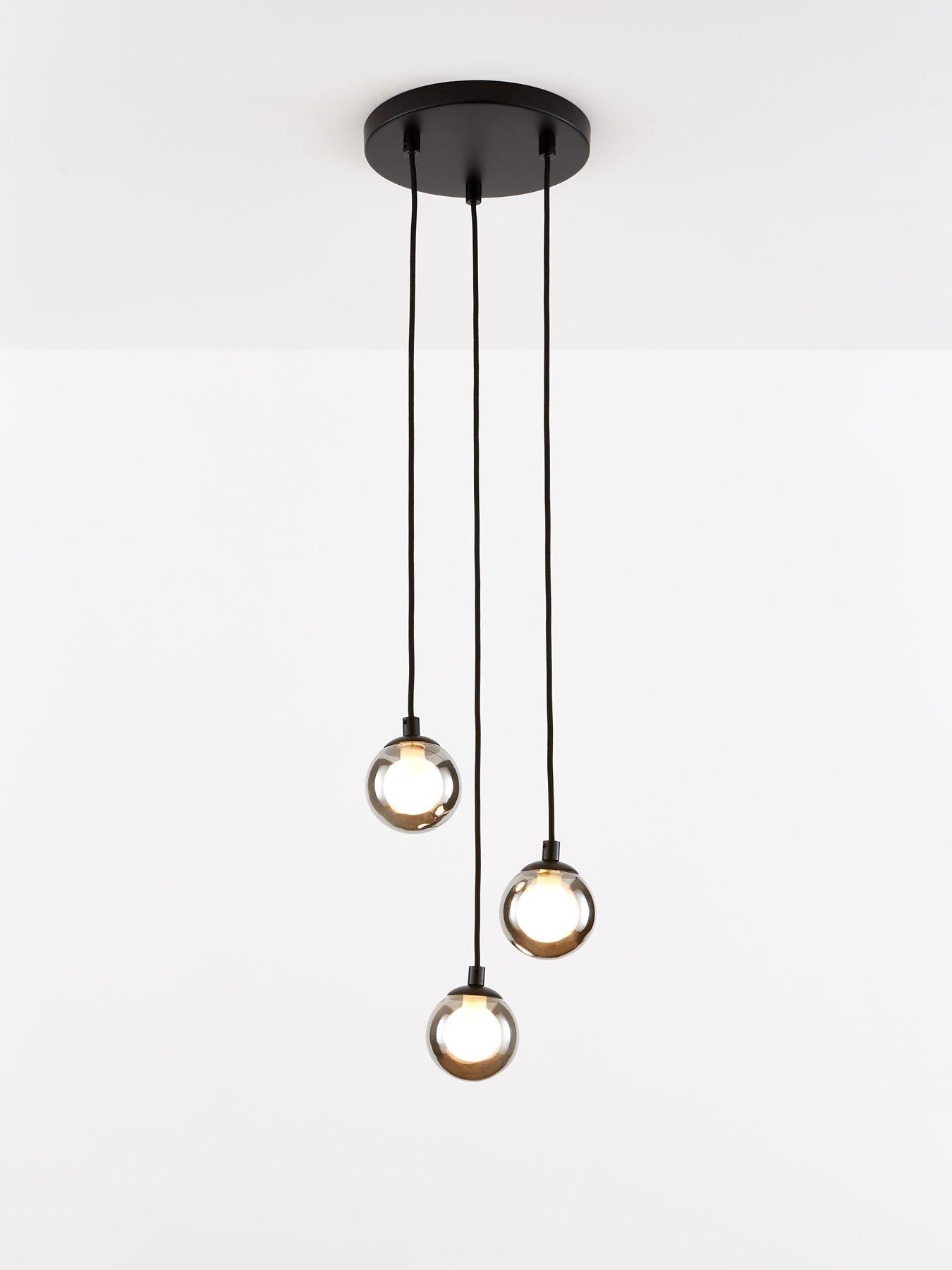 undefined Double Glass 3-Light Cluster Ceiling Light