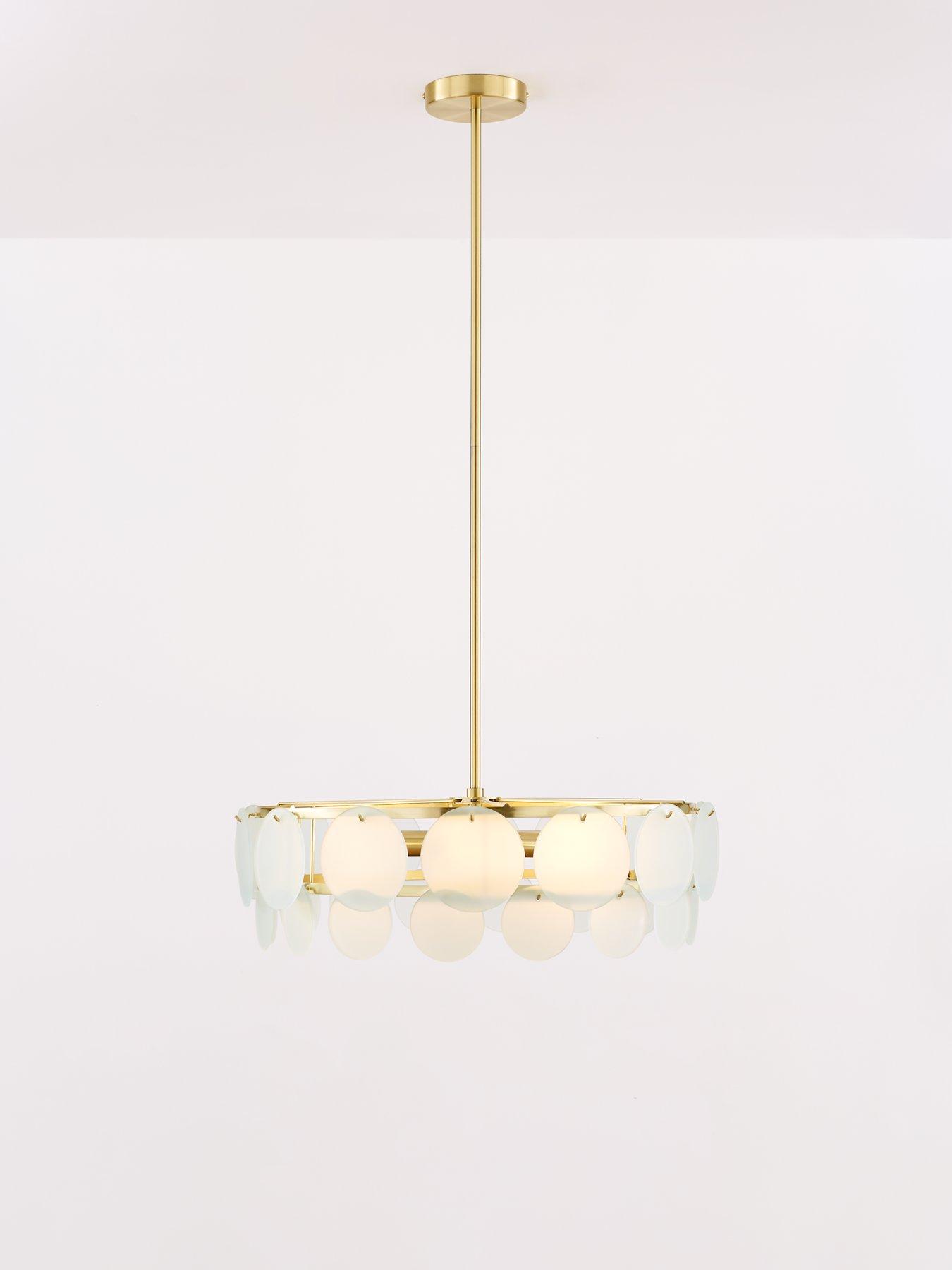 Image 1 of 7 of The Very Collection Glass Circle 5-Light Chandelier Ceiling Light