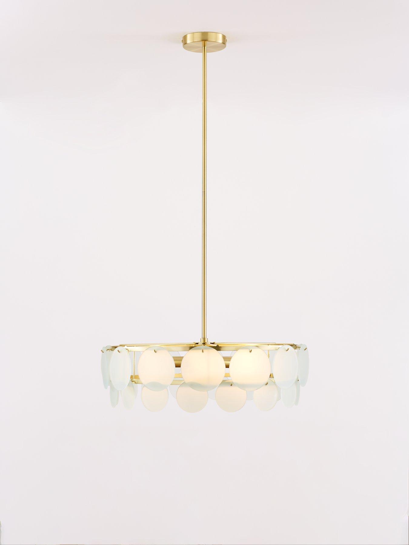 Image 3 of 7 of The Very Collection Glass Circle 5-Light Chandelier Ceiling Light