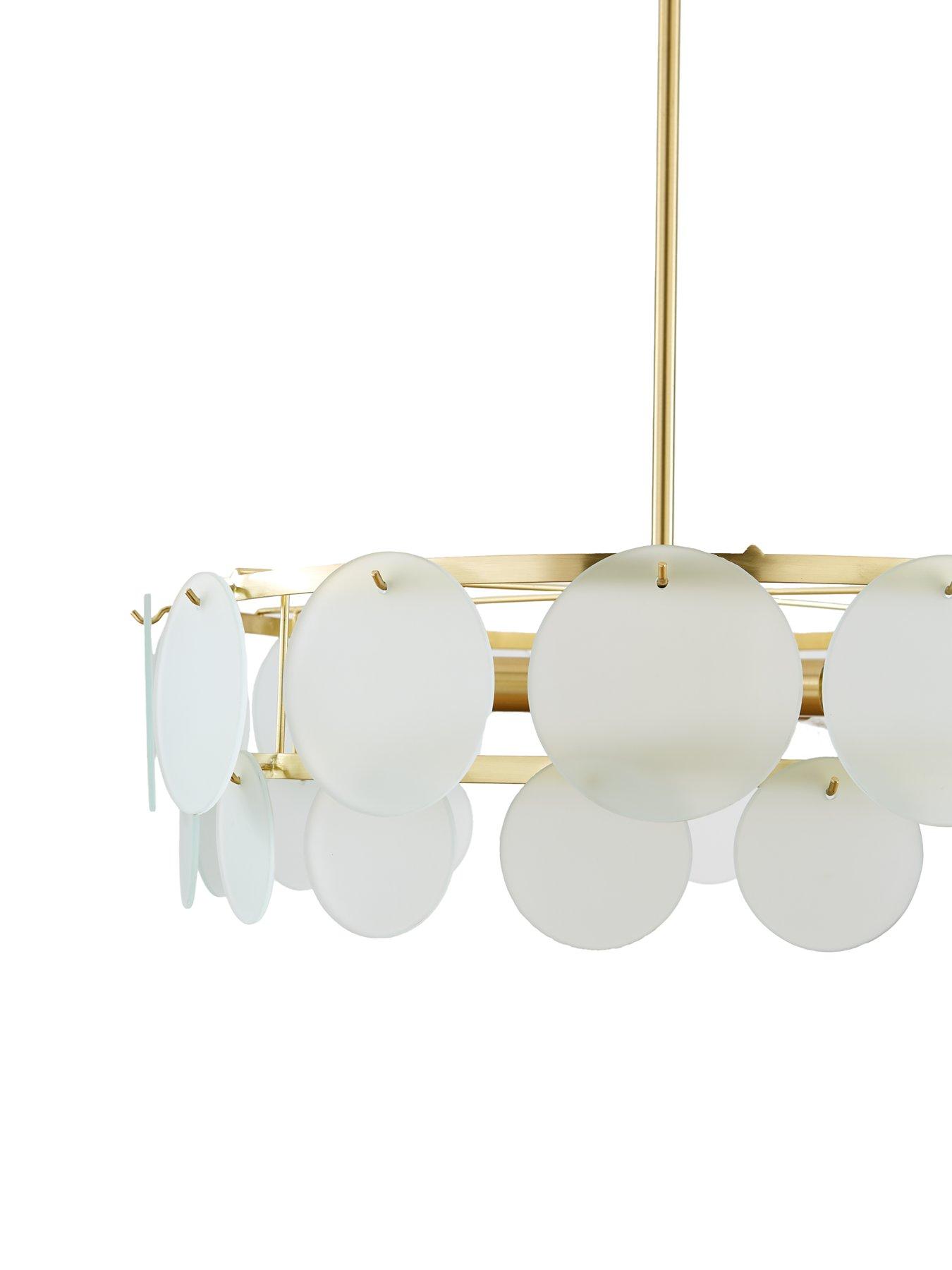 Image 4 of 7 of The Very Collection Glass Circle 5-Light Chandelier Ceiling Light