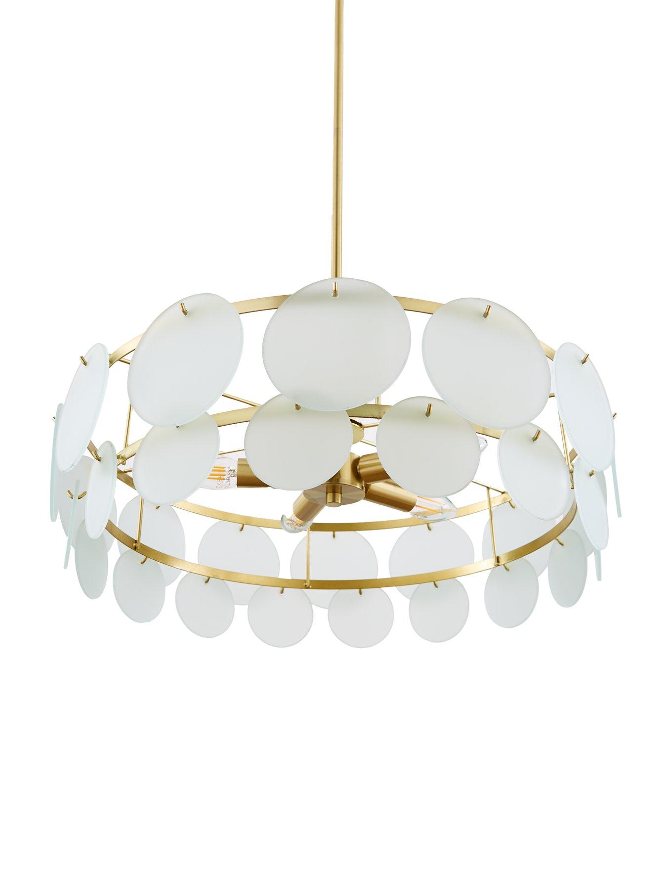 Image 6 of 7 of The Very Collection Glass Circle 5-Light Chandelier Ceiling Light