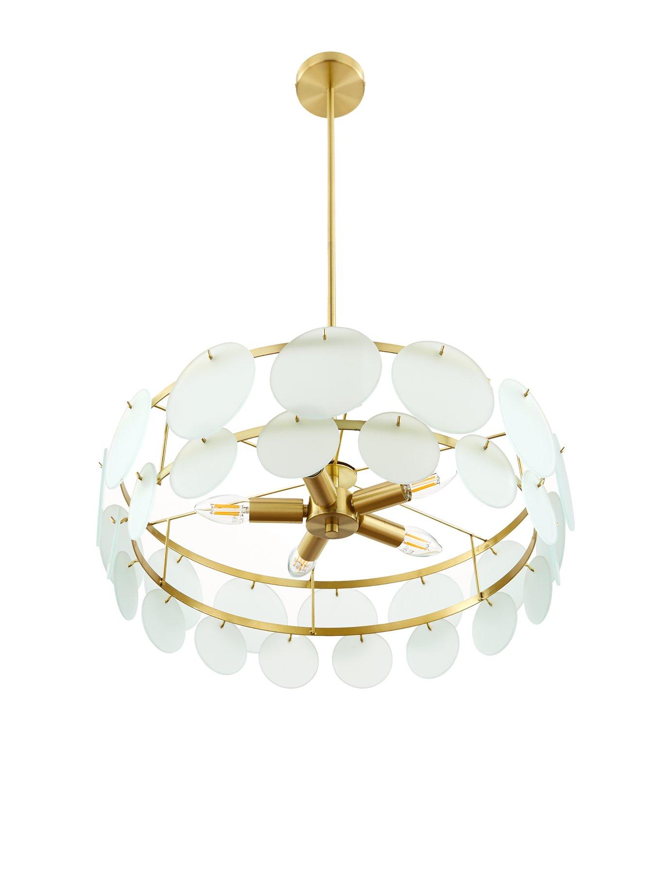 Image 7 of 7 of The Very Collection Glass Circle 5-Light Chandelier Ceiling Light