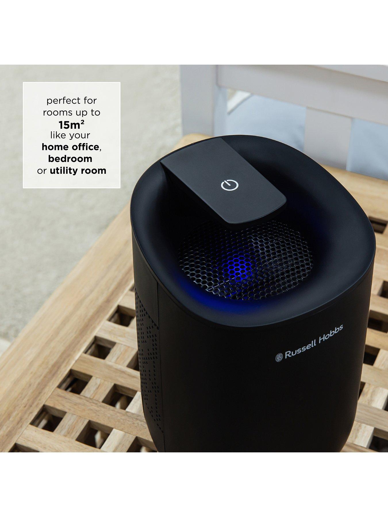  image of russell-hobbs-rhdh1061b-fresh-air-mini-compact-dehumidifier-300mlday-black