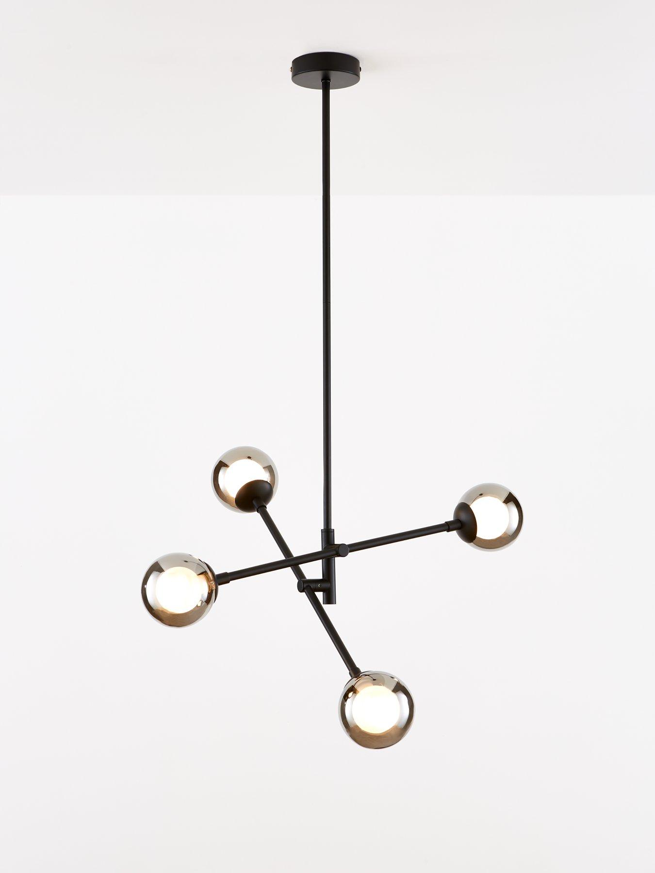 Image 1 of 7 of The Very Collection Double Glass 4-Light Chandelier Ceiling Light