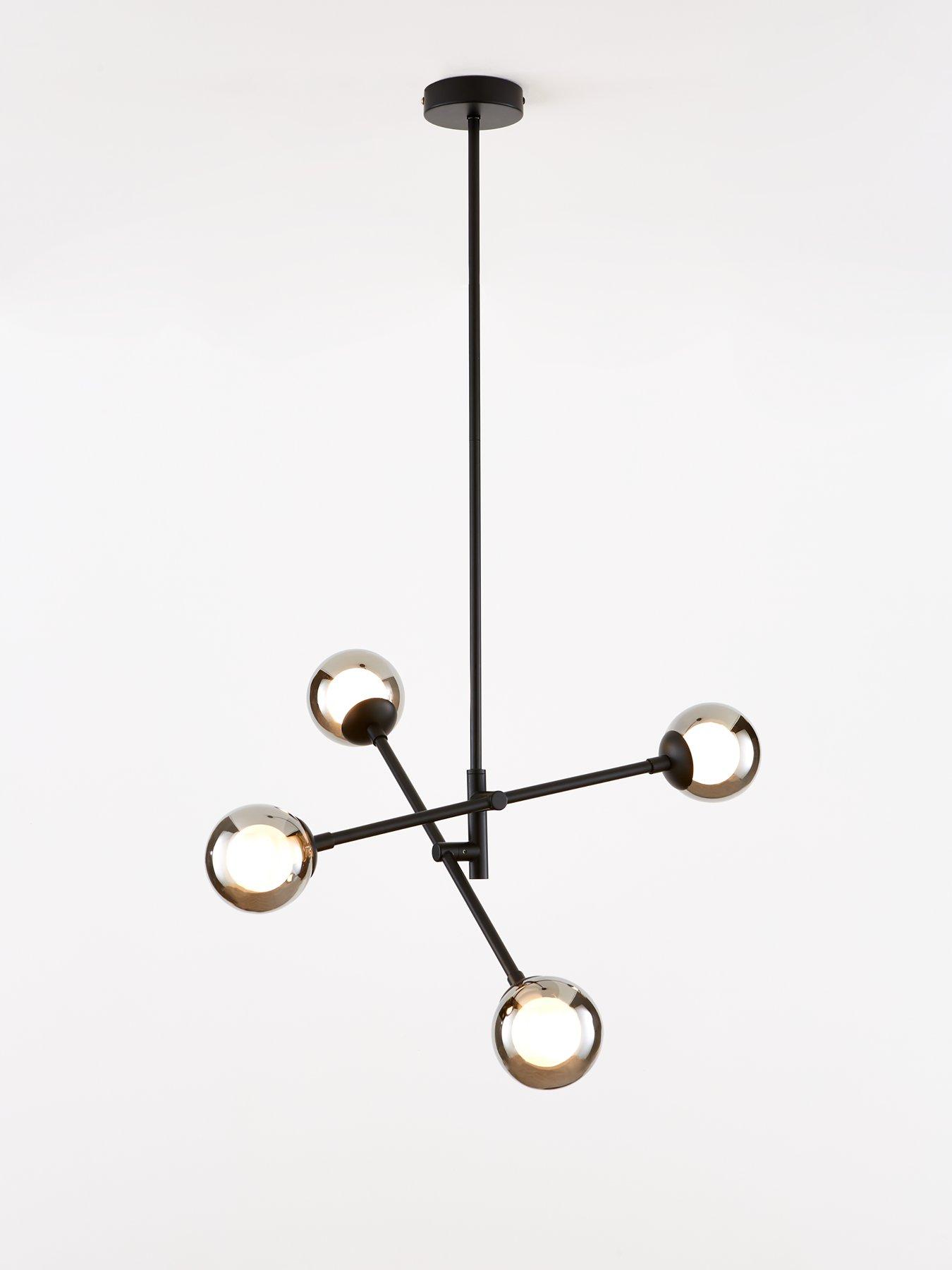 Image 3 of 7 of The Very Collection Double Glass 4-Light Chandelier Ceiling Light