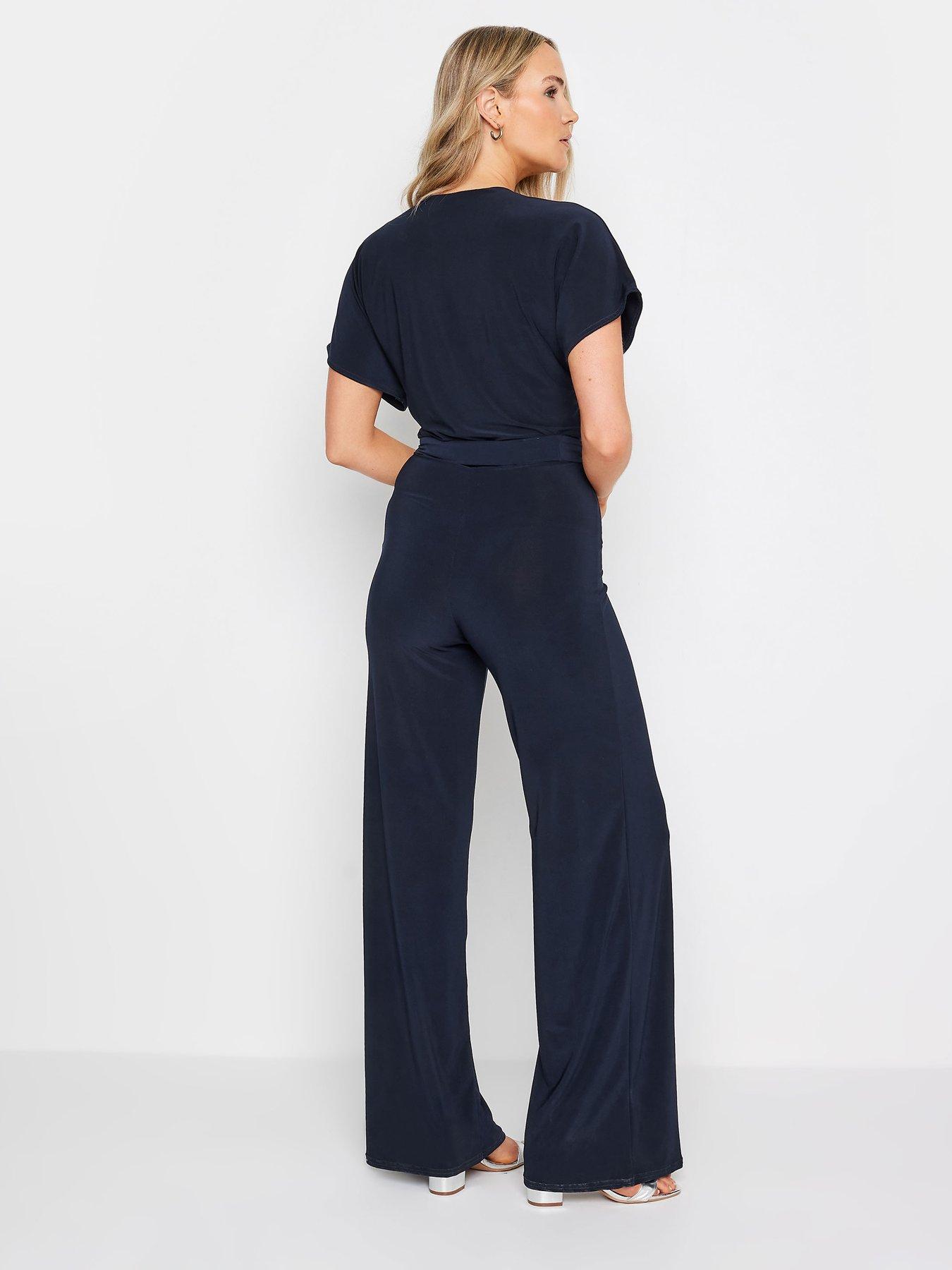  image of long-tall-sally-tall-navy-wrap-jumpsuit