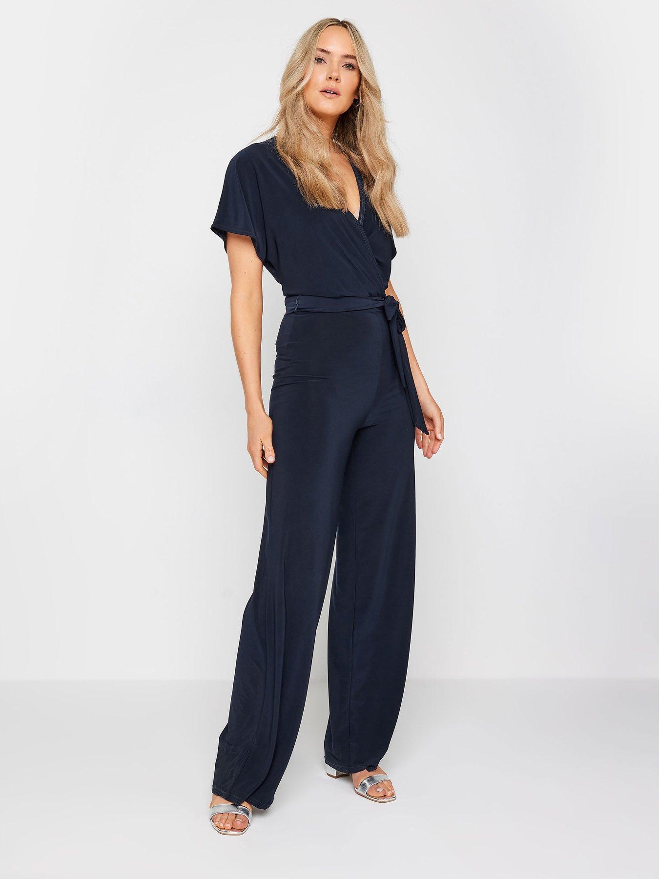  image of long-tall-sally-tall-navy-wrap-jumpsuit