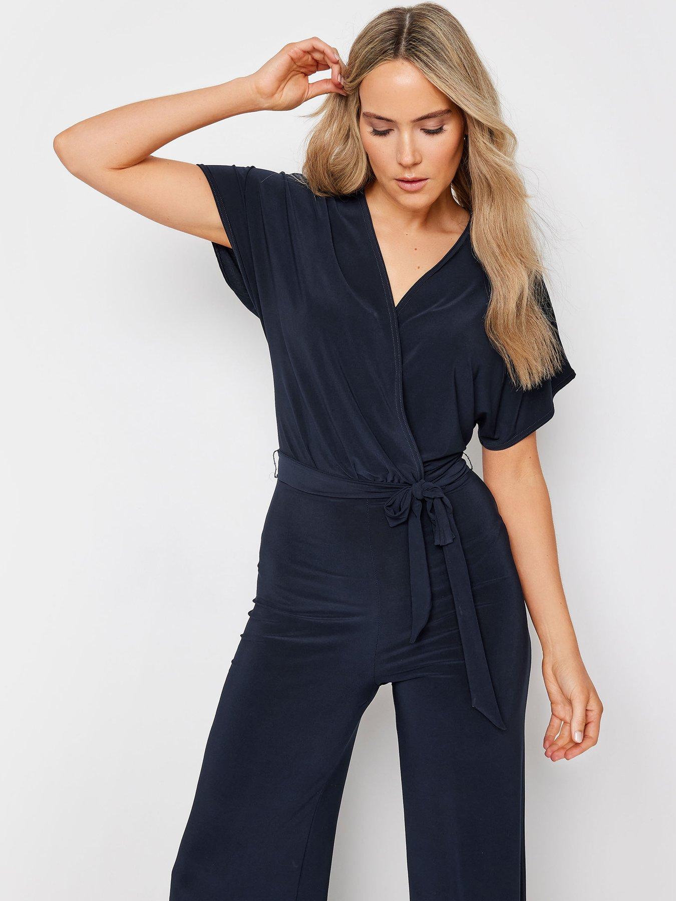  image of long-tall-sally-tall-navy-wrap-jumpsuit