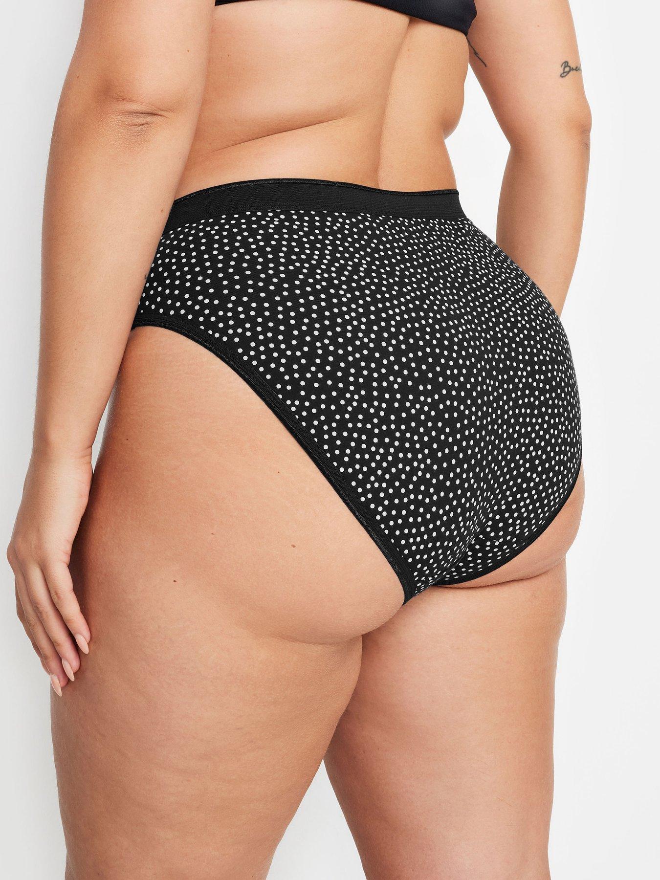 Image 2 of 3 of Yours Curve 5 Pack Hi Leg Briefs - Black