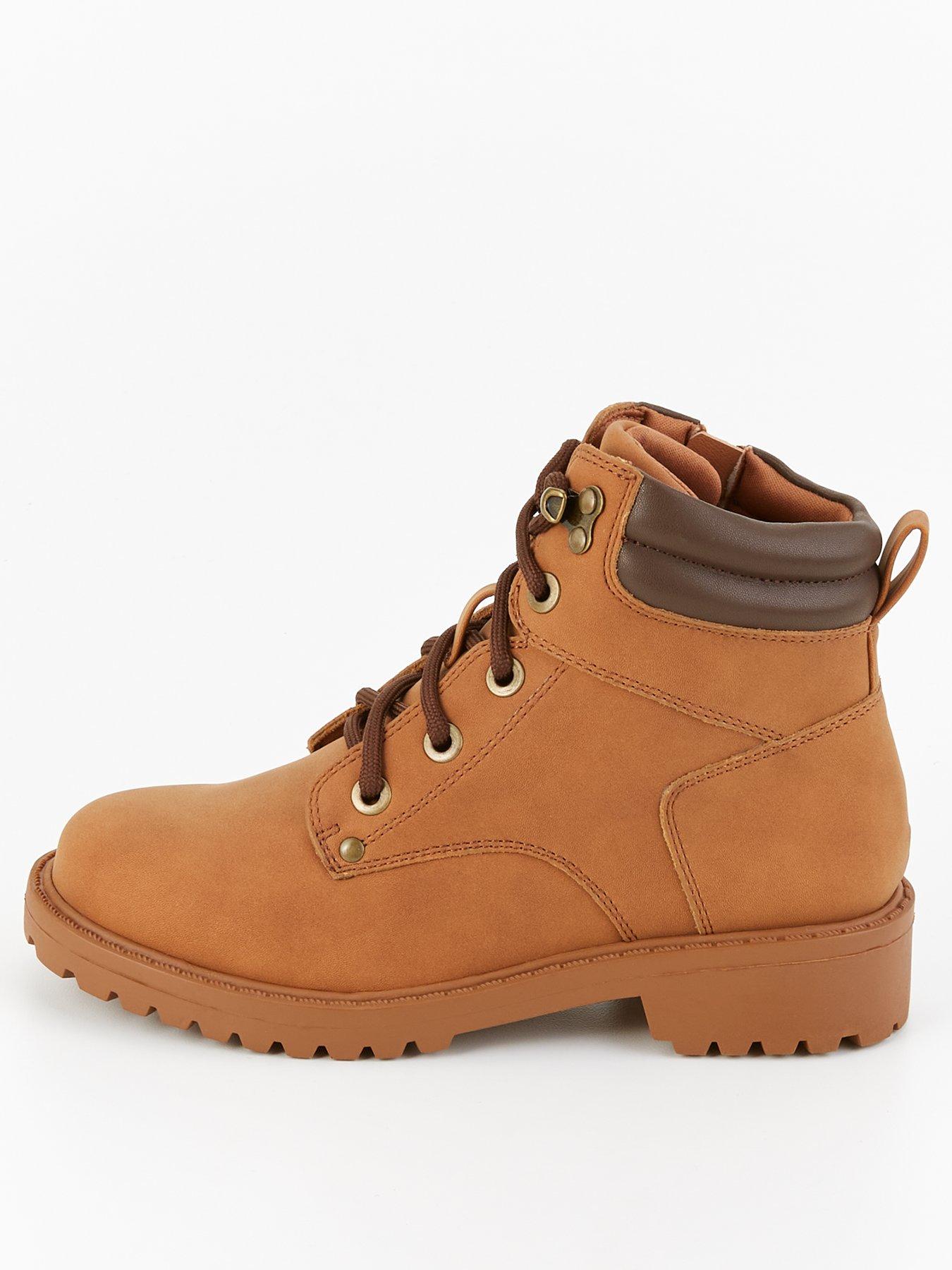  image of v-by-very-unisex-lace-up-boot-brown