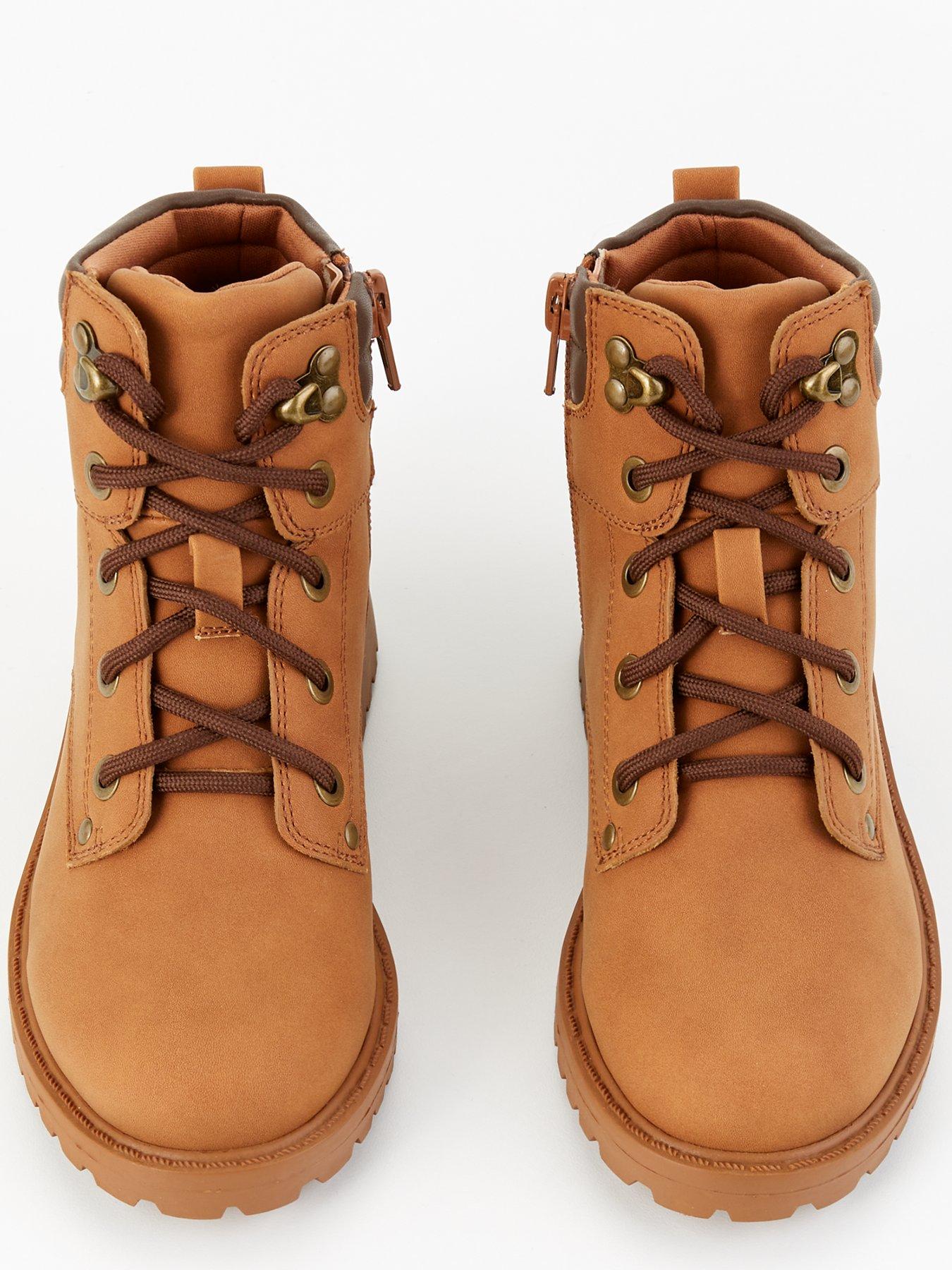  image of v-by-very-unisex-lace-up-boot-brown