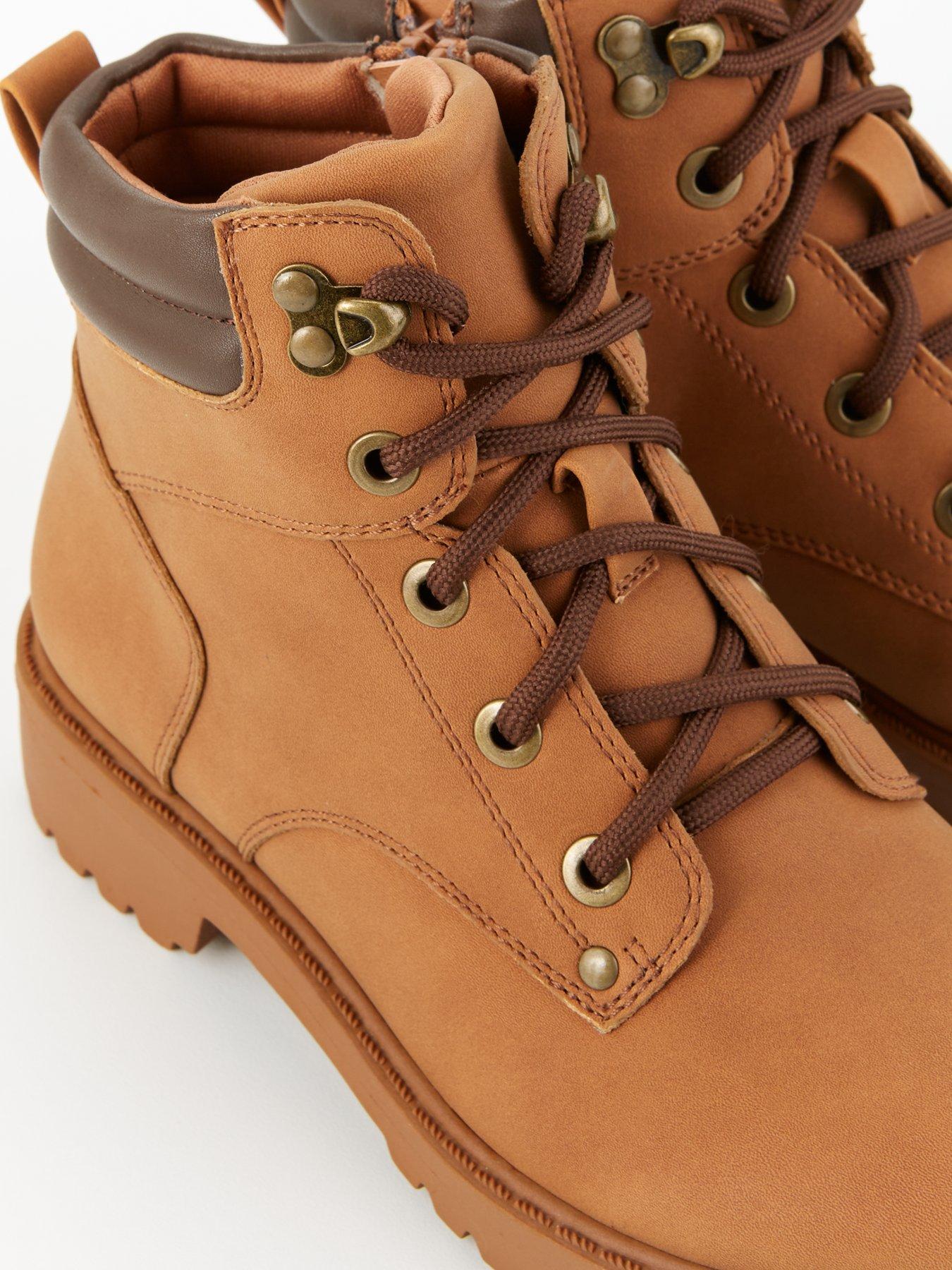  image of v-by-very-unisex-lace-up-boot-brown
