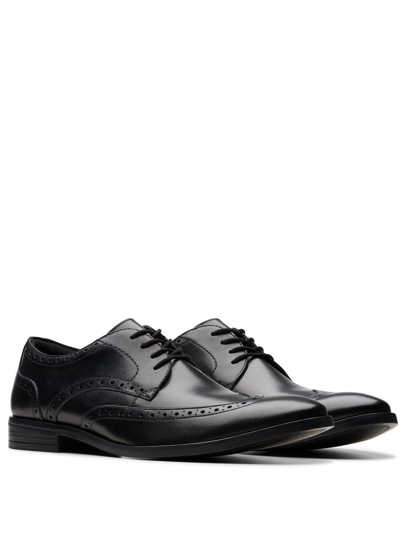  image of clarks-brandon-limit-brogue-shoes-black