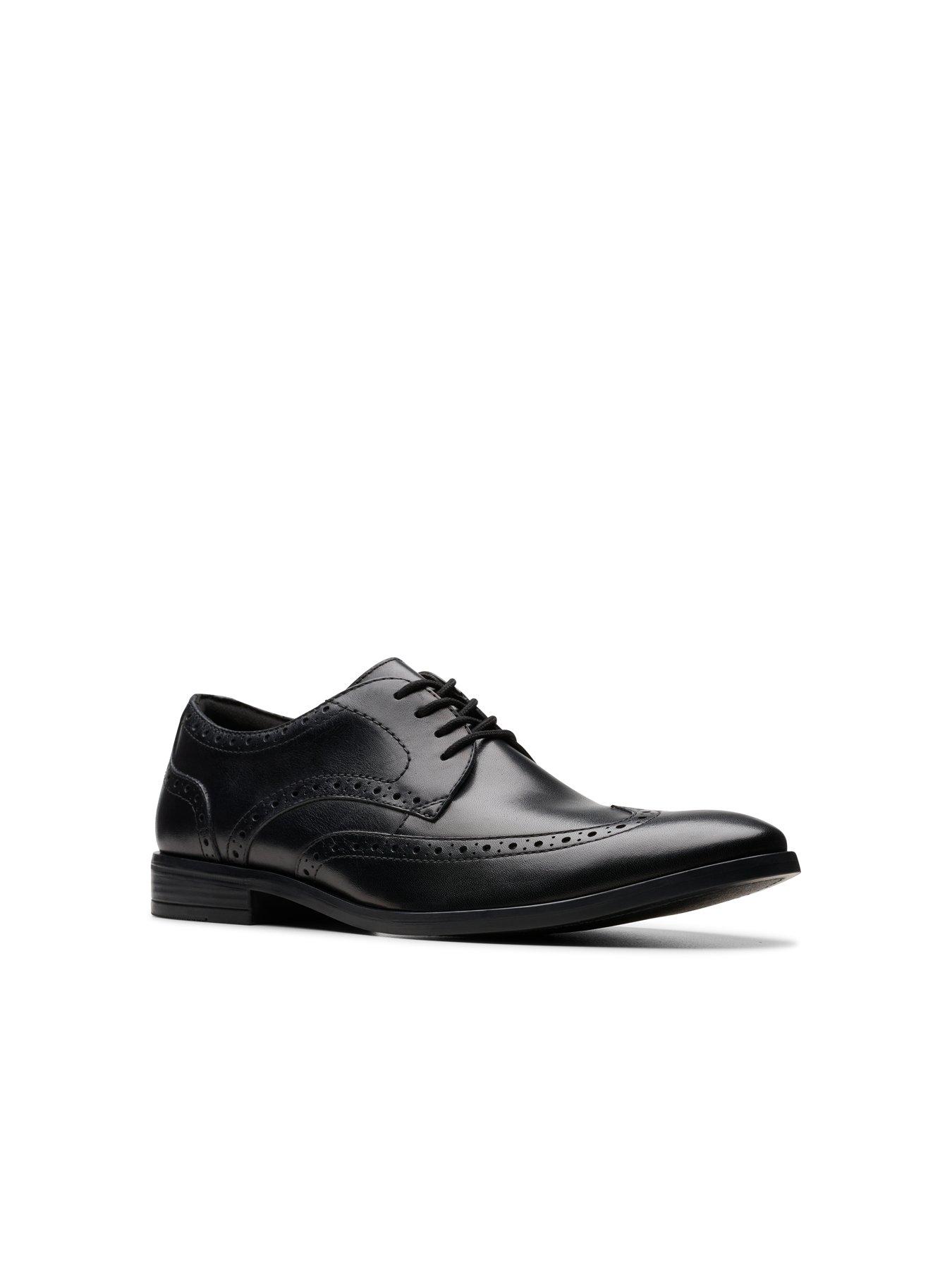  image of clarks-brandon-limit-brogue-shoes-black