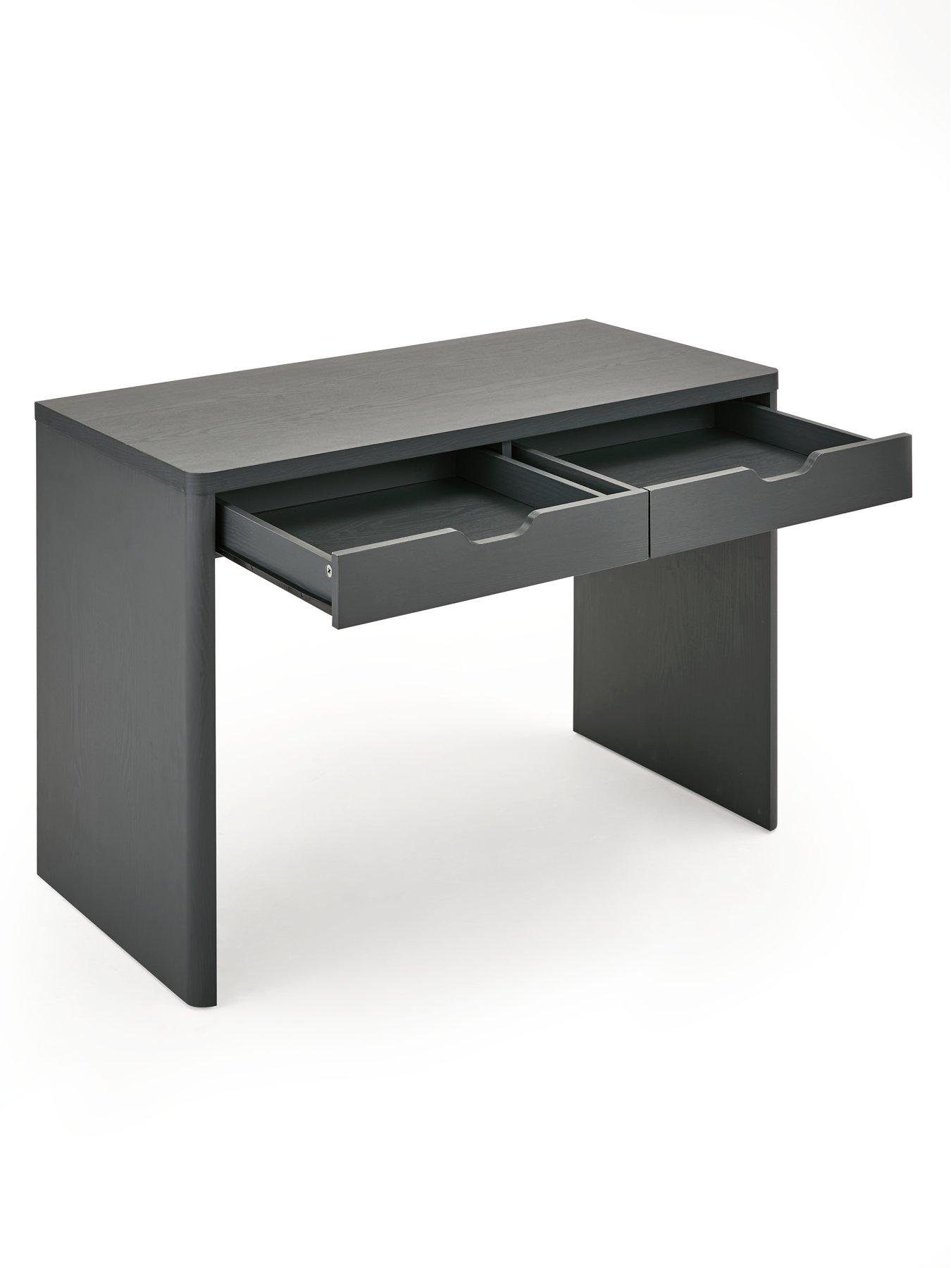  image of very-home-aspen-2-drawer-desk-dark-grey-oak-effect