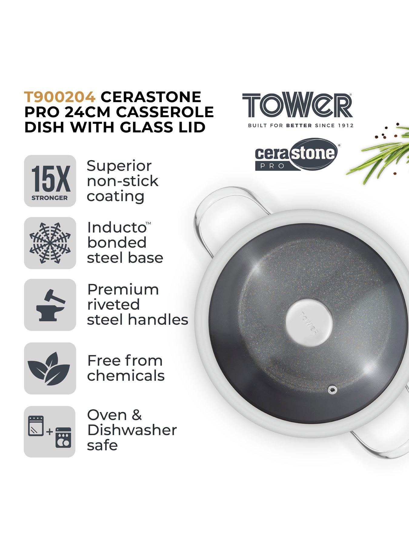  image of tower-cerastone-pro-24-cm-casserole-with-lid