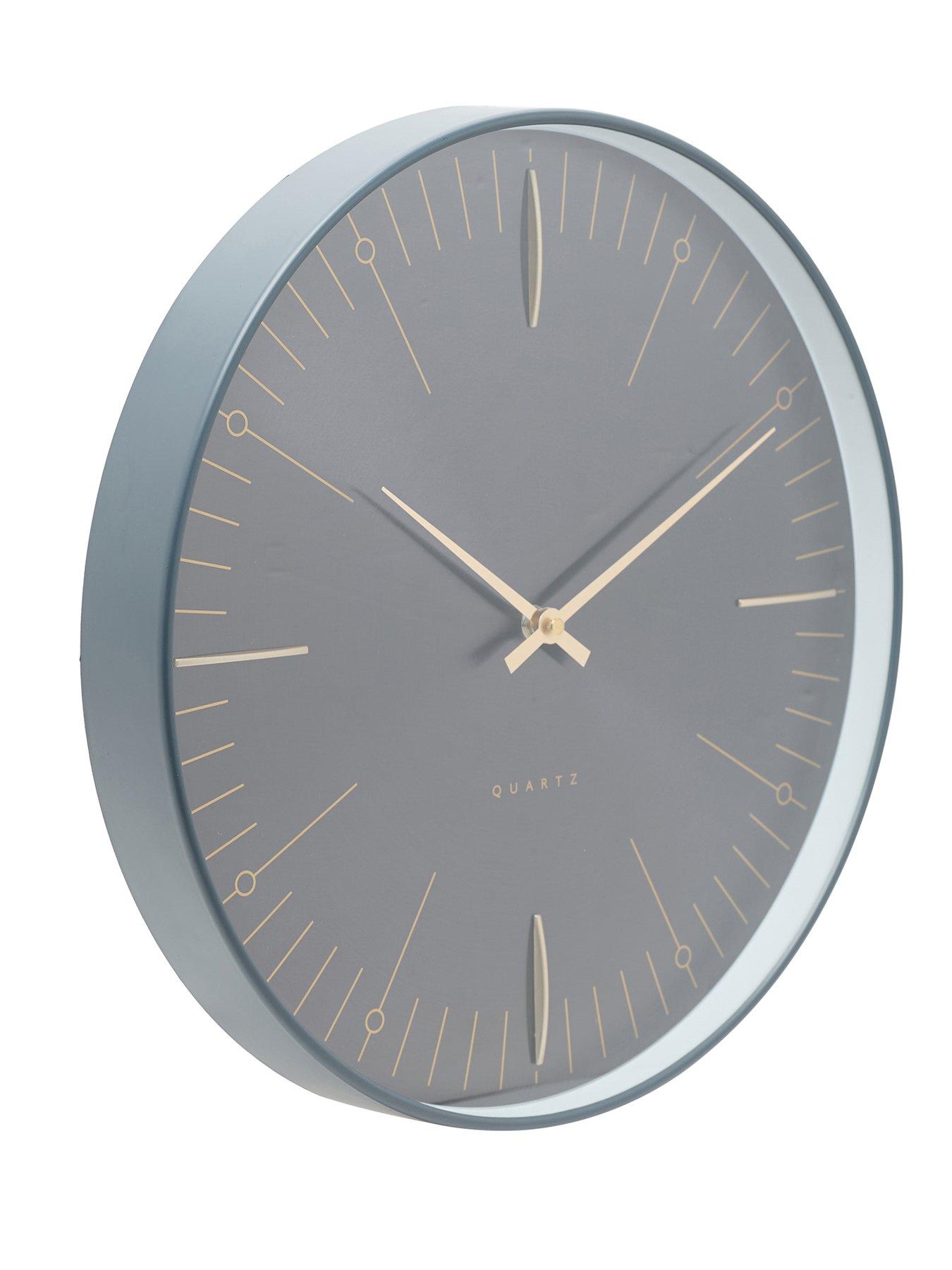  image of interval-black-and-gold-metal-wall-clock