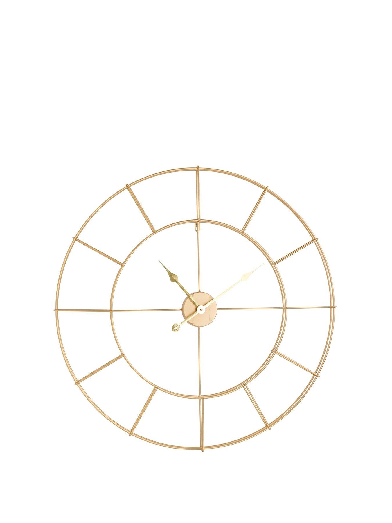 undefined Gold Metal Skeleton Wall Clock – 80 cm diameter