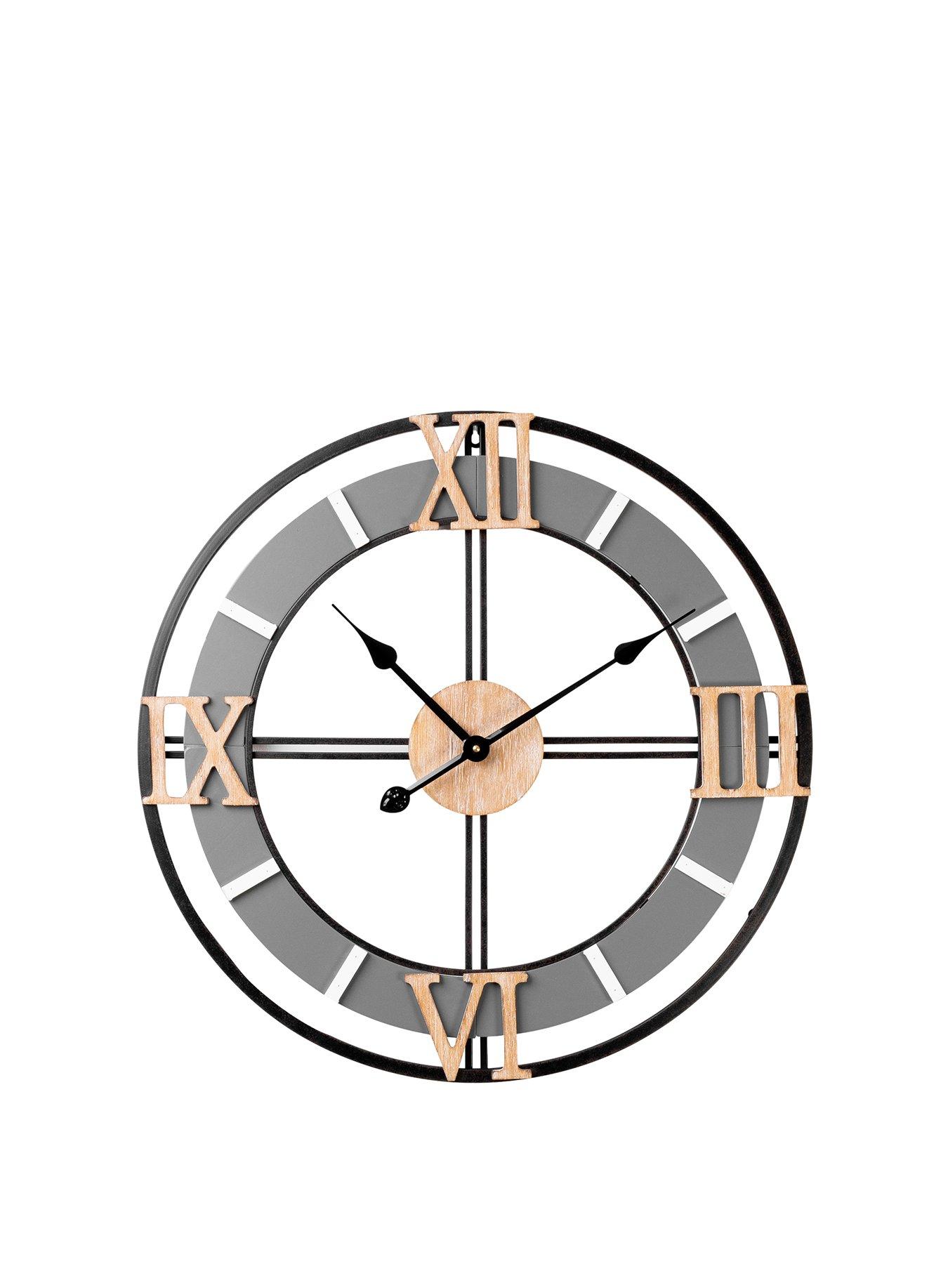 hometime-metal-wood-wall-clock-with-cut-out-dial-60cm