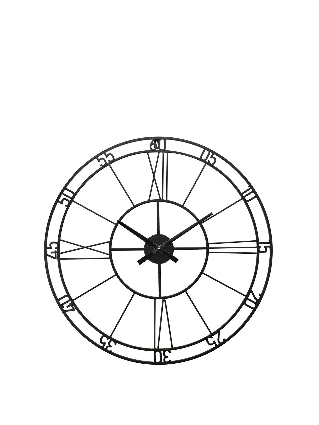  image of hometime-black-metal-cut-out-wall-clock