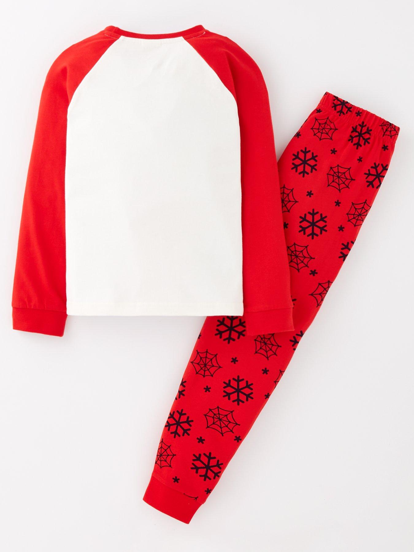 Spiderman Christmas Raglan Long Sleeve Pyjamas - Red | Littlewoods