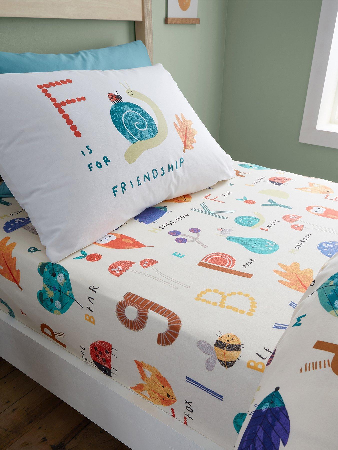 undefined Woodland Alphabet Fitted Sheet - Multi