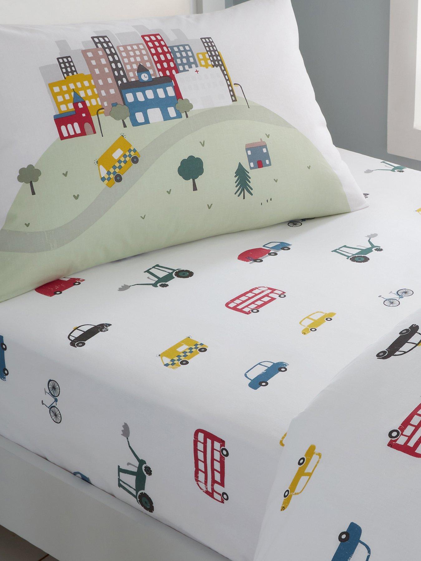 Little Bianca Transport 100% Cotton Fitted Sheet