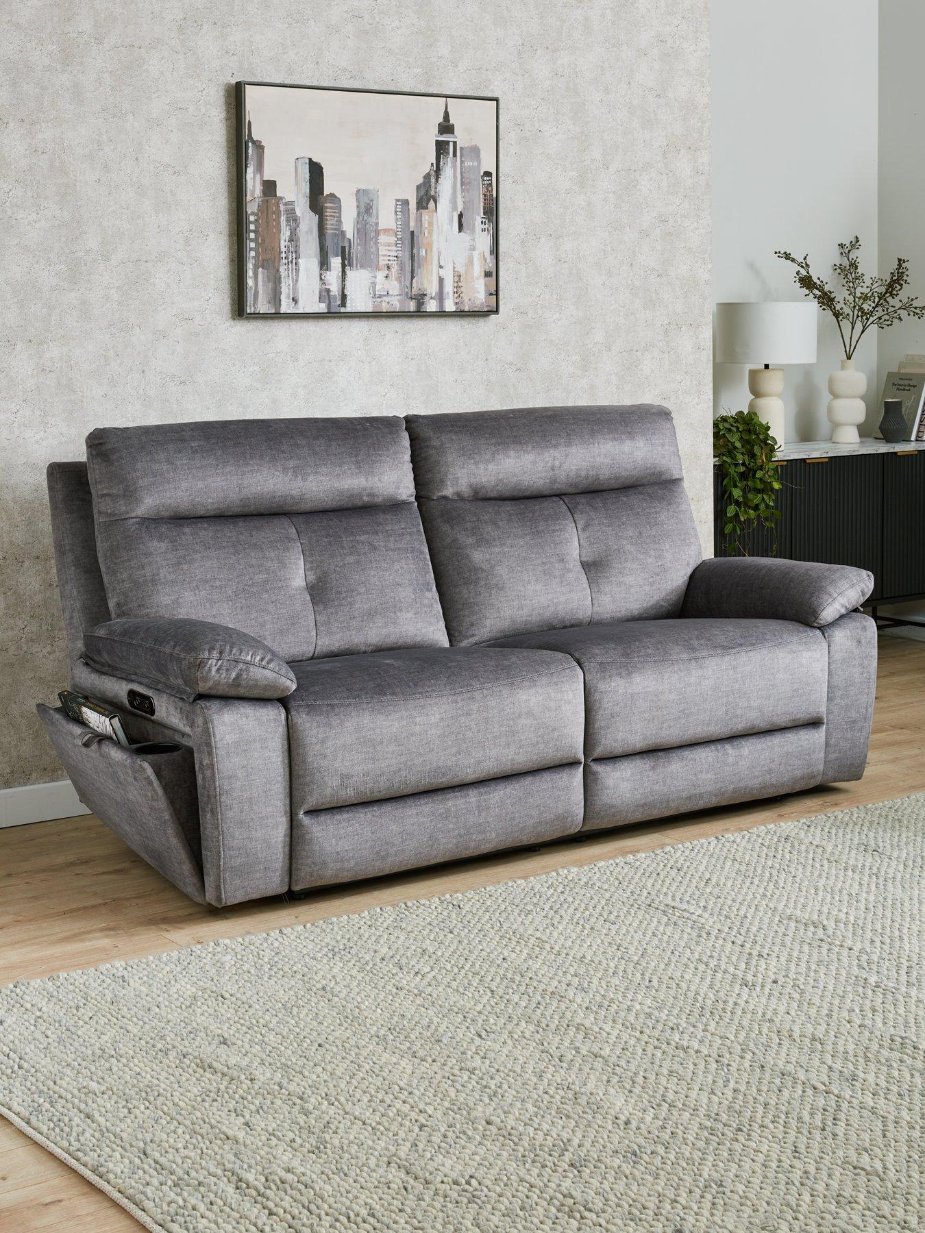 Very Home Ivana 3 Seater Fabric Power Recliner Sofa with USB Charging and Storage