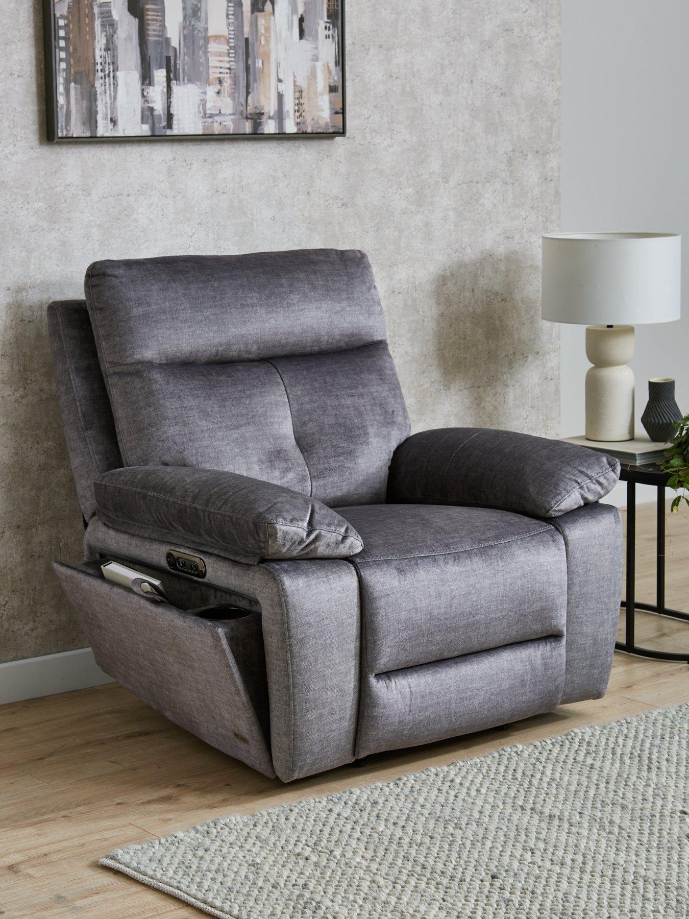 Image 1 of 7 of The Very Collection Ivana Fabric Power Recliner Armchair with USB Charging and Storage
