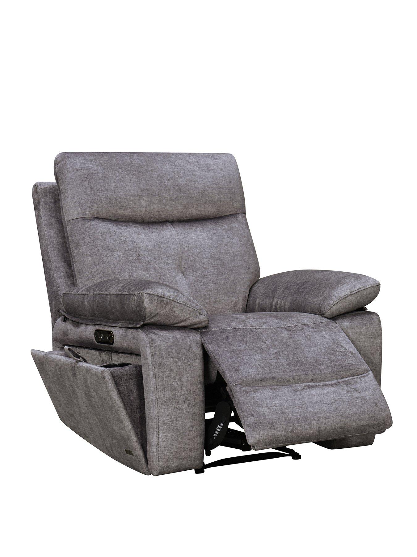  image of very-home-ivana-fabric-power-recliner-armchair-with-usb-charging-and-storage