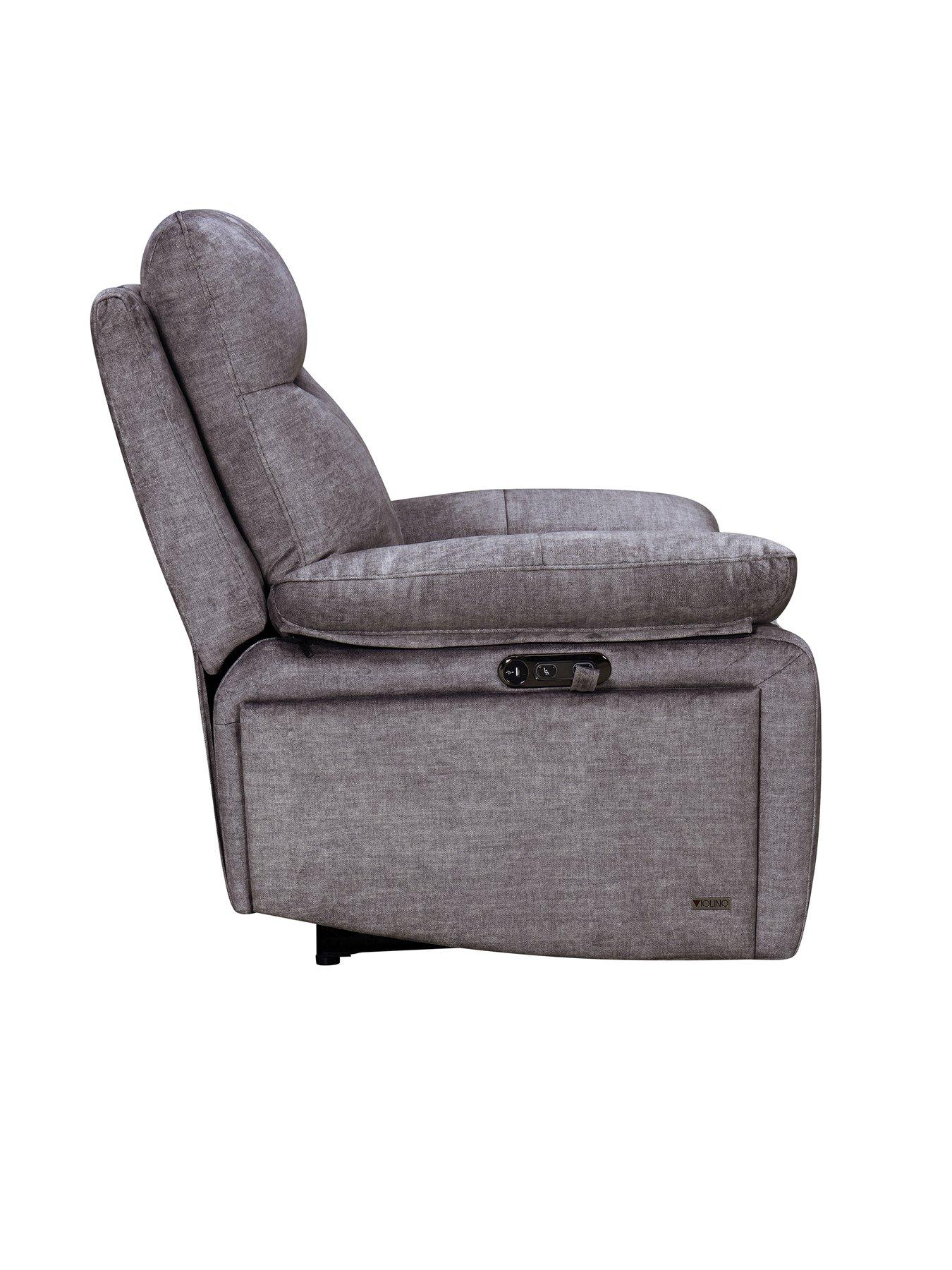  image of very-home-ivana-fabric-power-recliner-armchair-with-usb-charging-and-storage