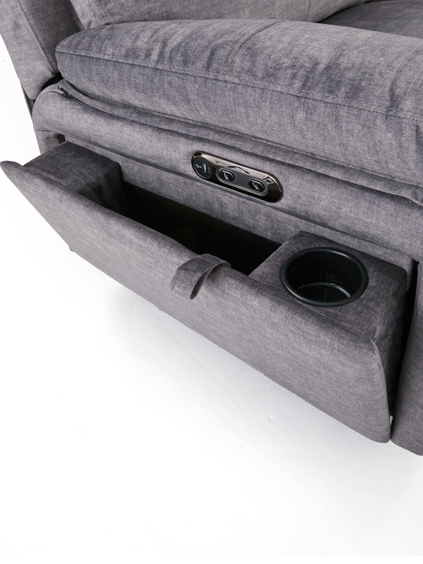  image of very-home-ivana-fabric-power-recliner-armchair-with-usb-charging-and-storage