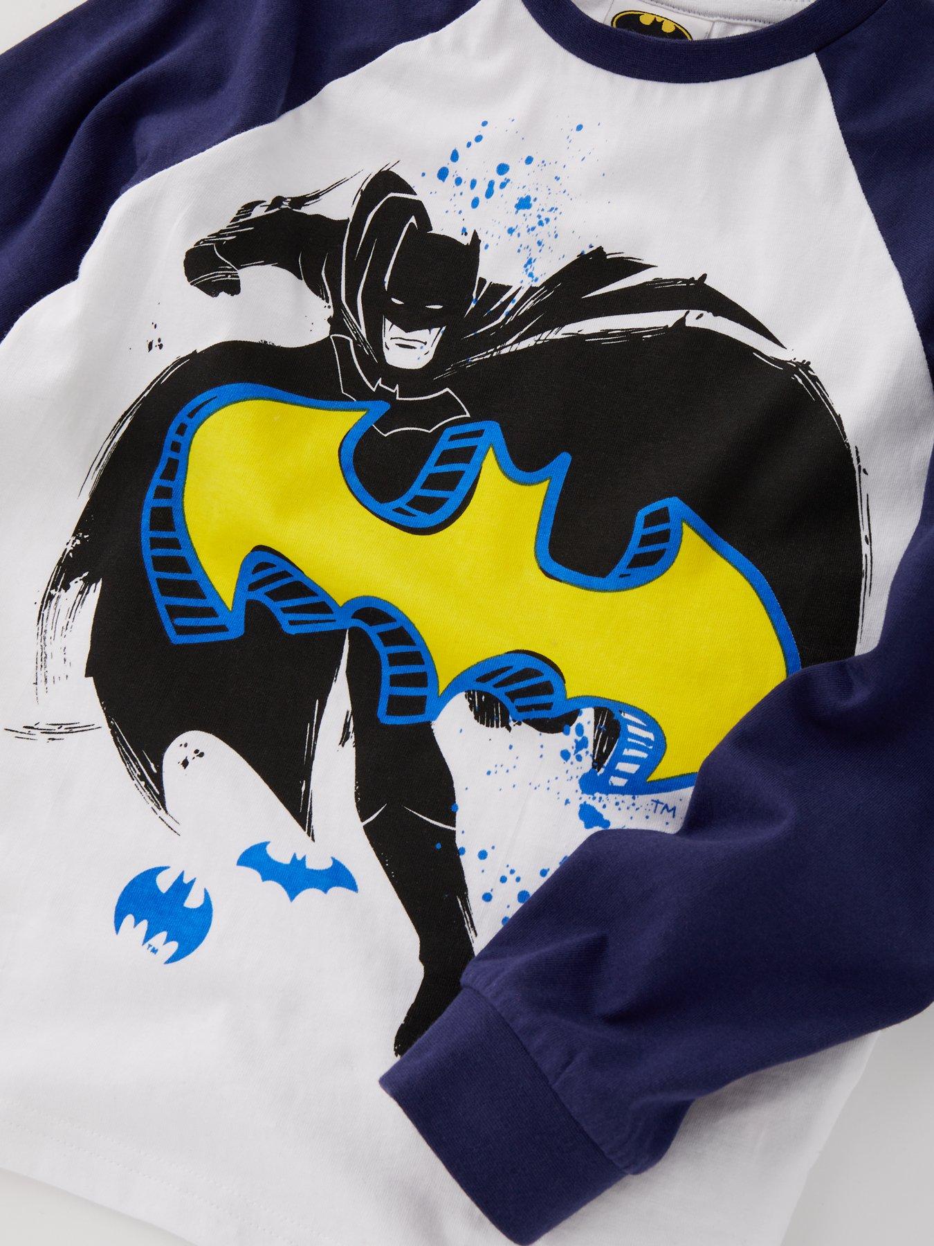  image of batman-raglan-long-sleeve-pyjamas-blue