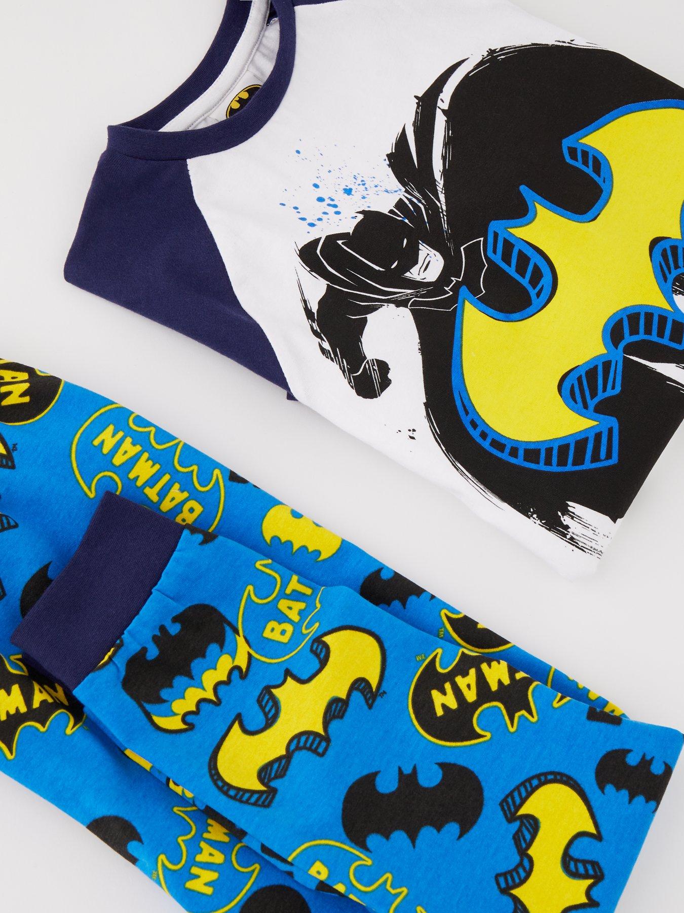  image of batman-raglan-long-sleeve-pyjamas-blue