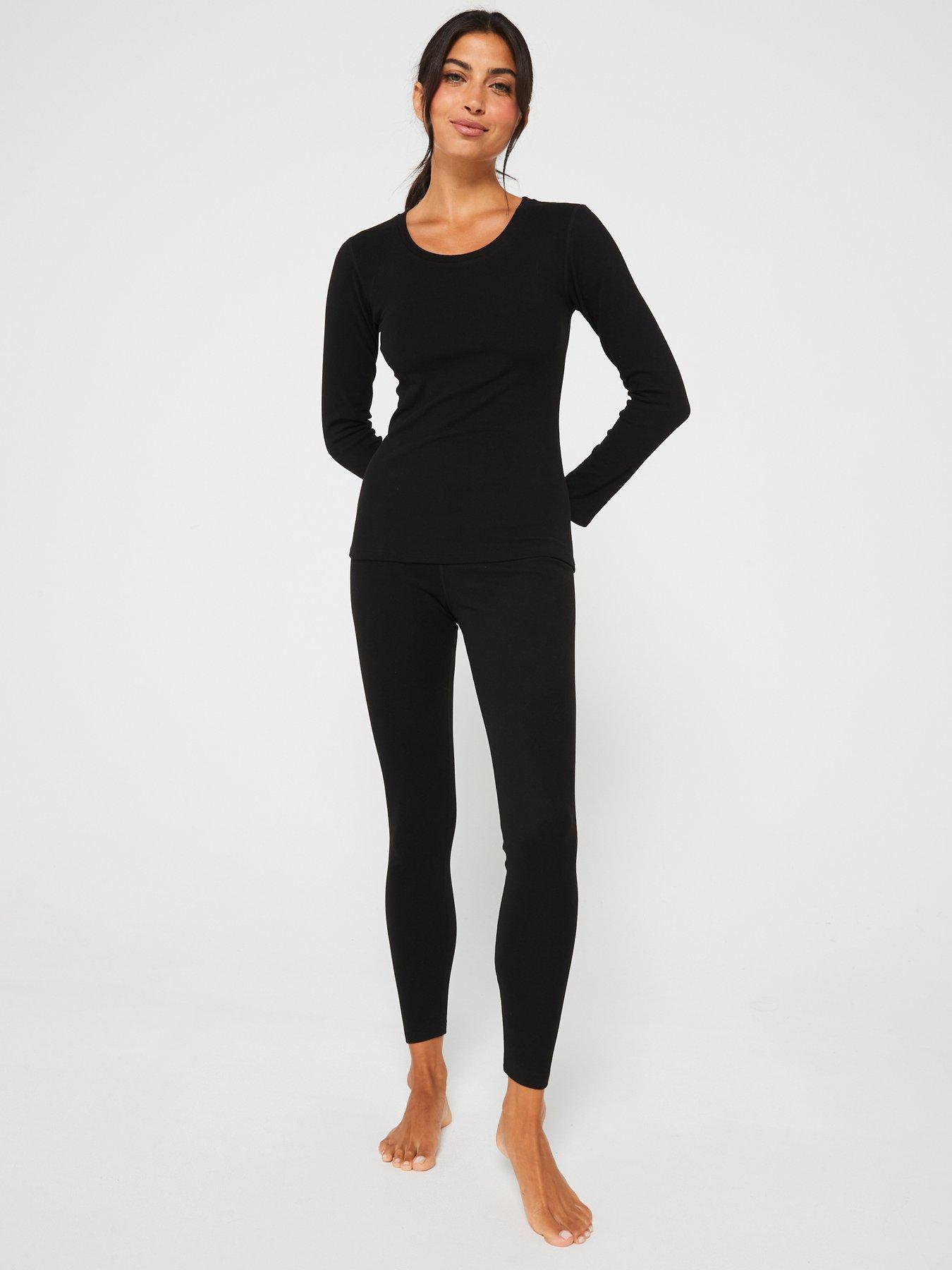 Image 3 of 5 of Everyday Fleece Lined Thermal Leggings - Black