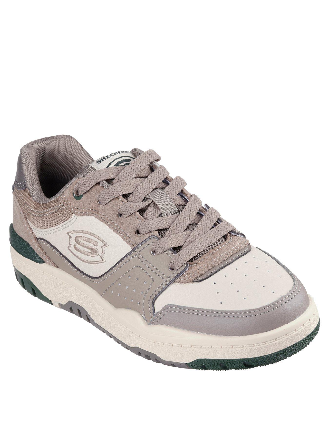  image of skechers-skx-228-lace-up-trainer-beige