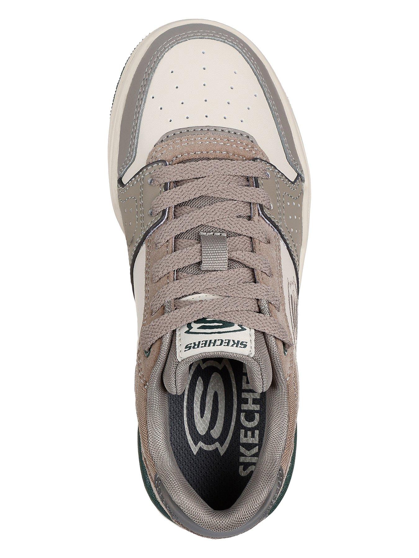  image of skechers-skx-228-lace-up-trainer-beige
