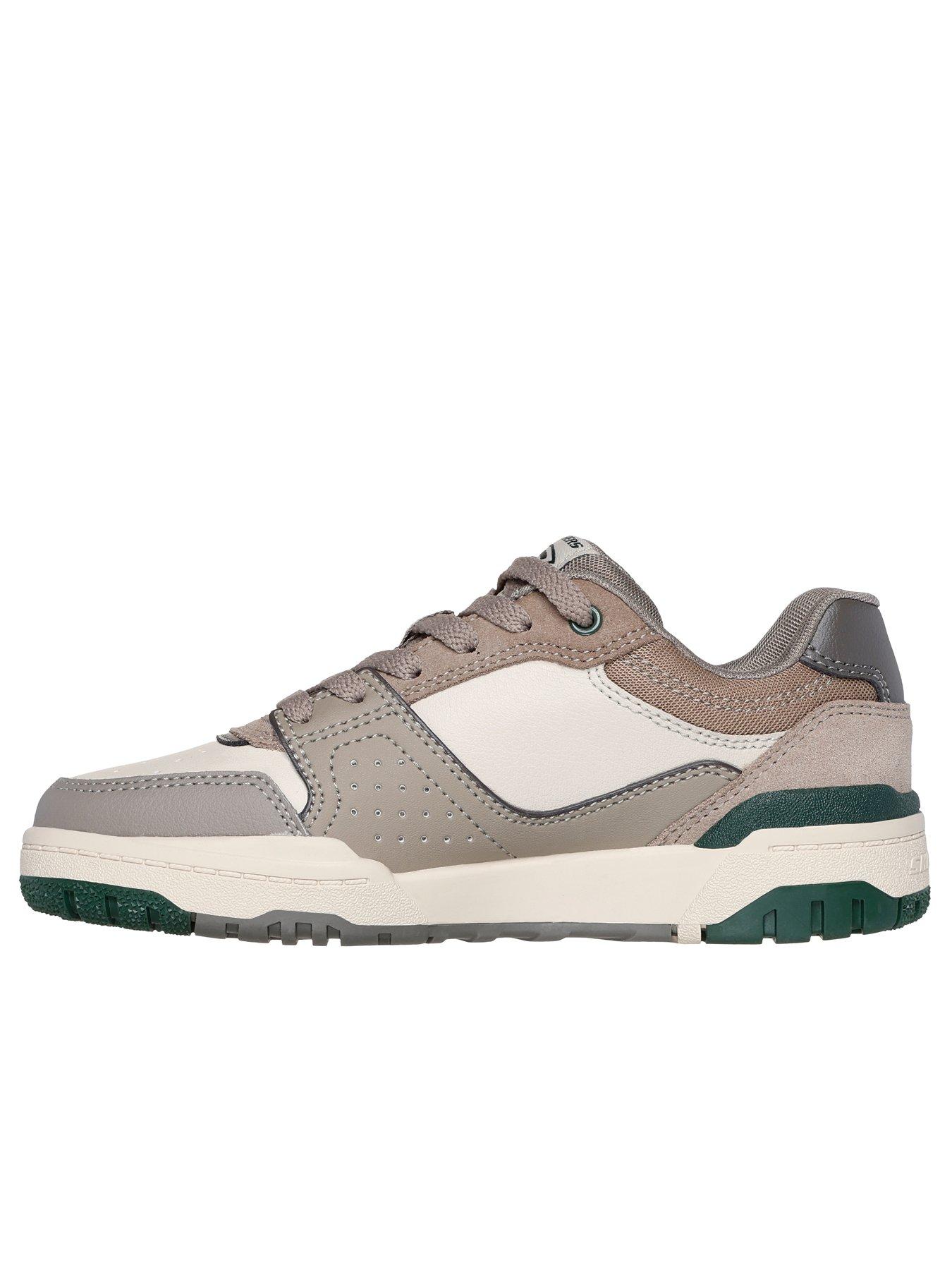  image of skechers-skx-228-lace-up-trainer-beige