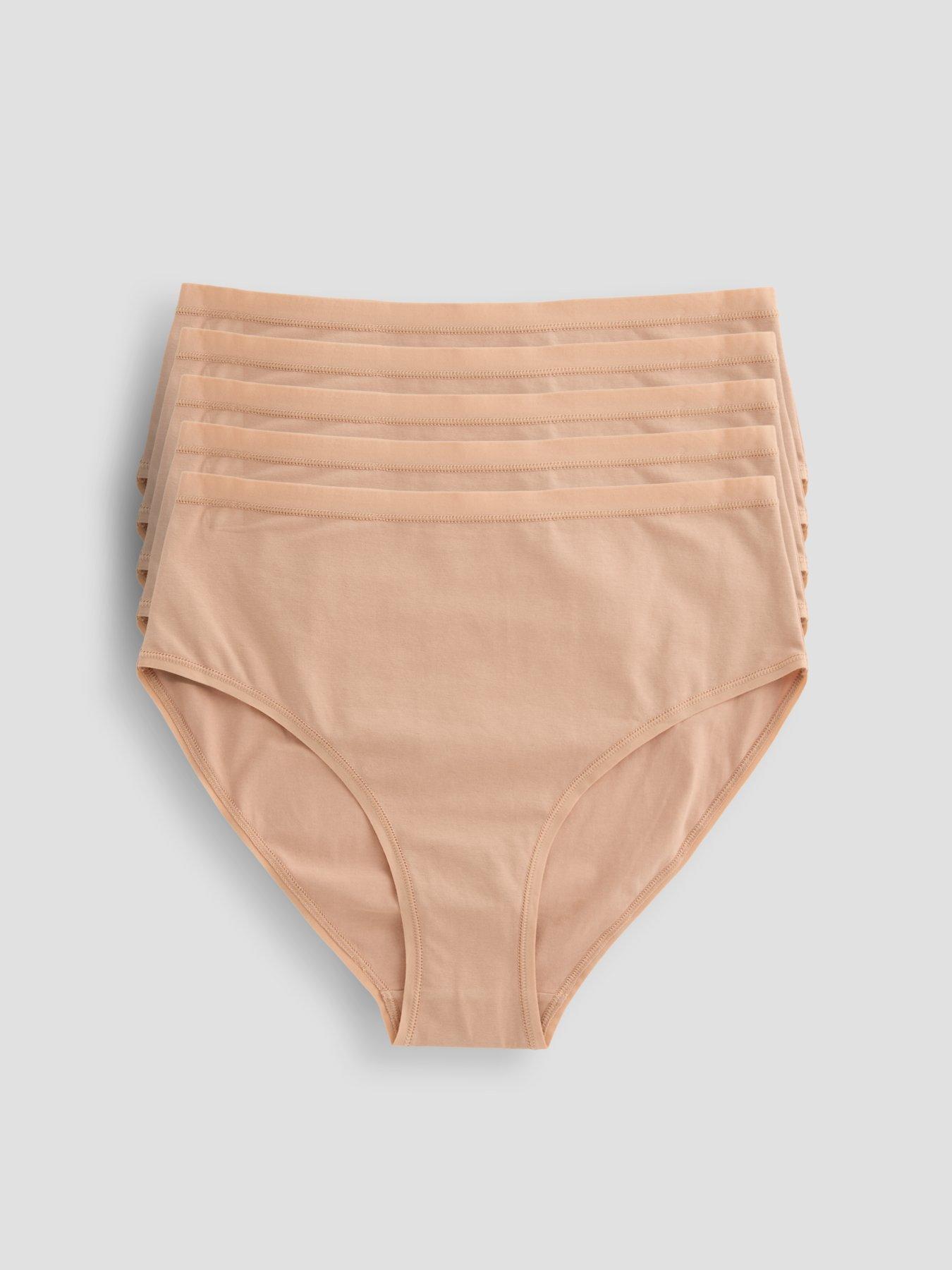 the-very-collection-5-pack-high-waist-cotton-briefs-nude
