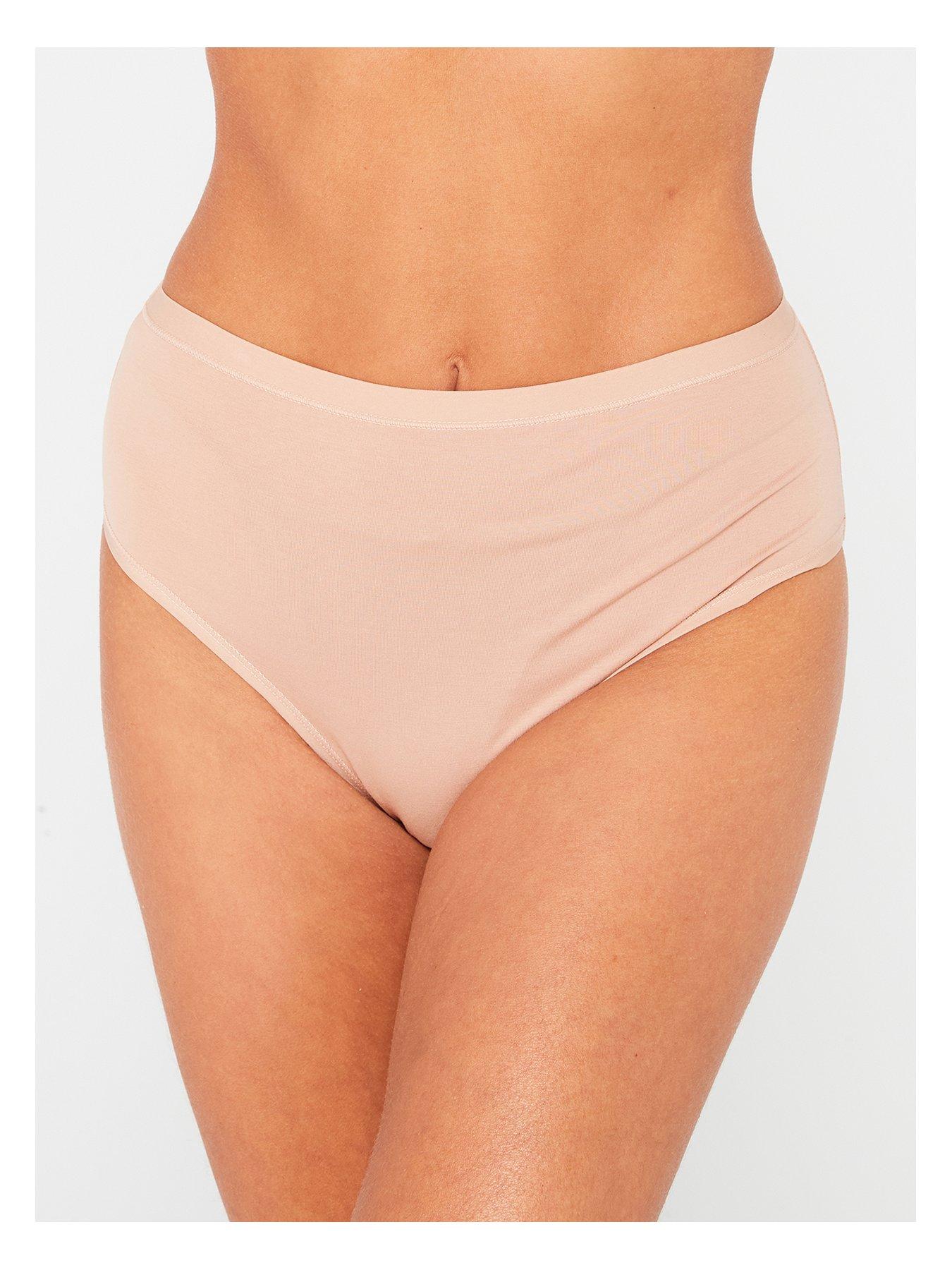  image of everyday-5pk-plain-cotton-full-high-waisted-briefs
