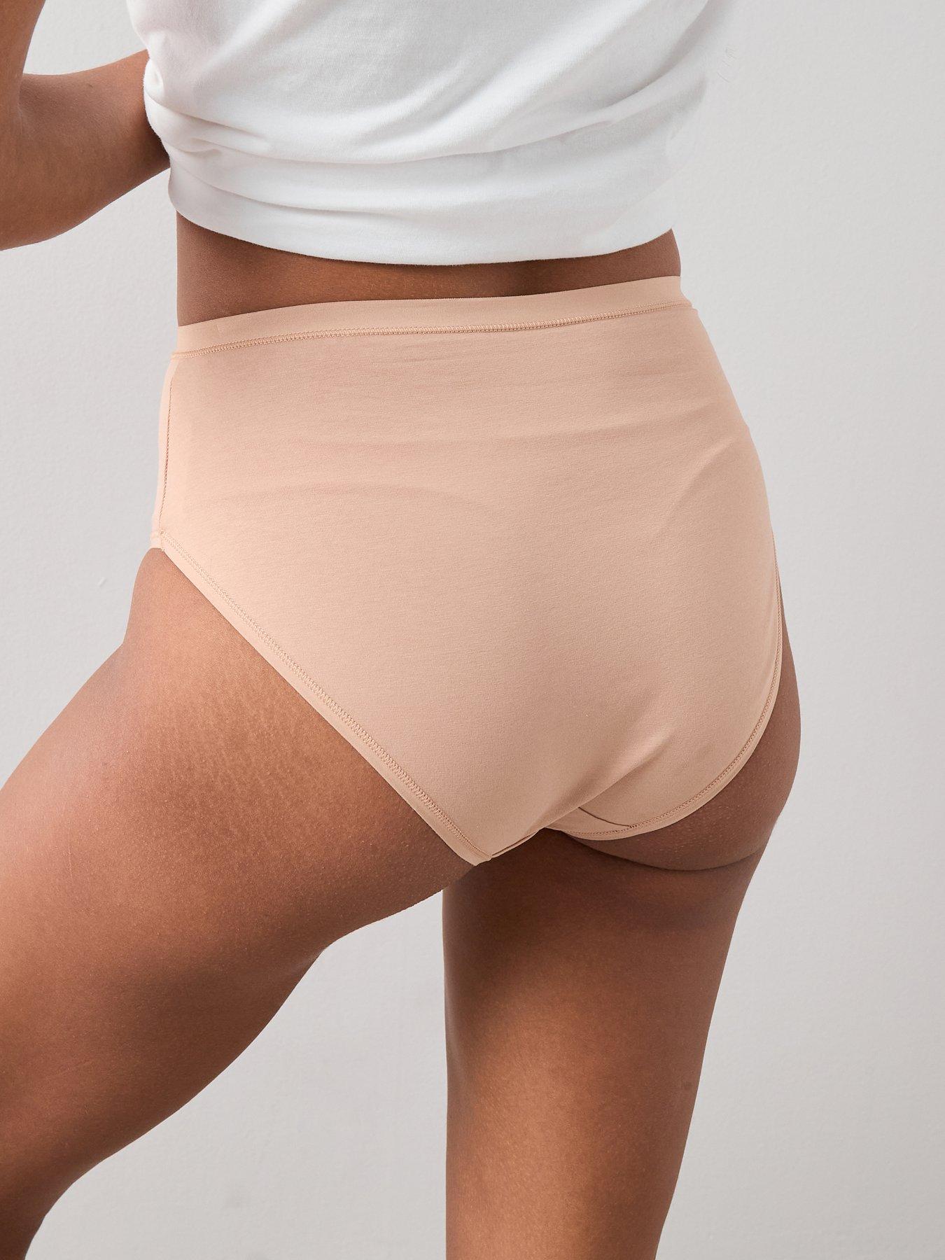  image of the-very-collection-5-pack-high-waist-cotton-briefs-nude