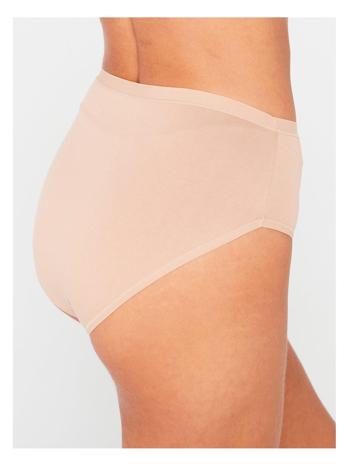  image of everyday-5pk-plain-cotton-full-high-waisted-briefs