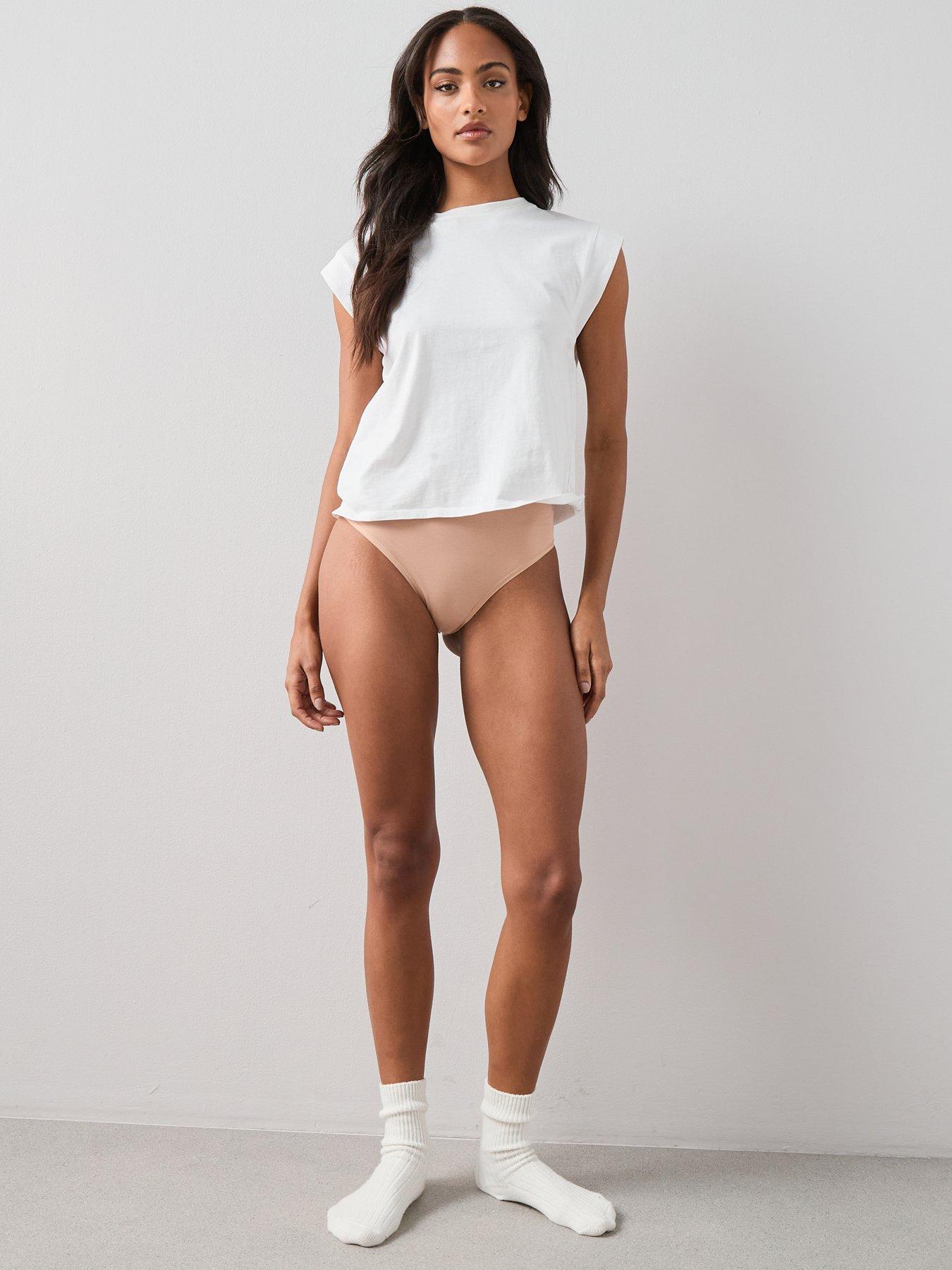 Image 4 of 6 of The Very Collection 5 Pack High Waist Cotton Briefs - Nude