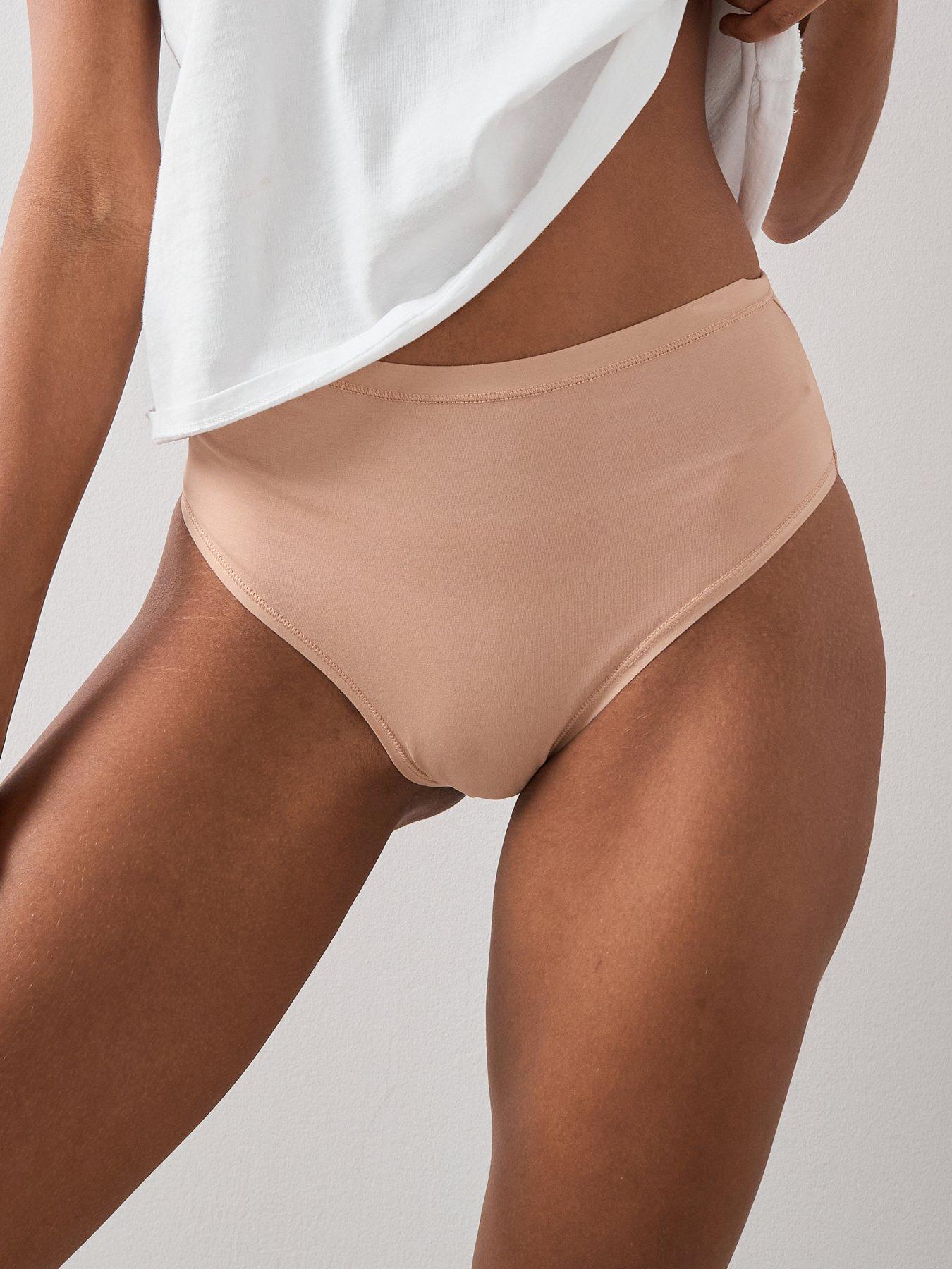  image of the-very-collection-5-pack-high-waist-cotton-briefs-nude