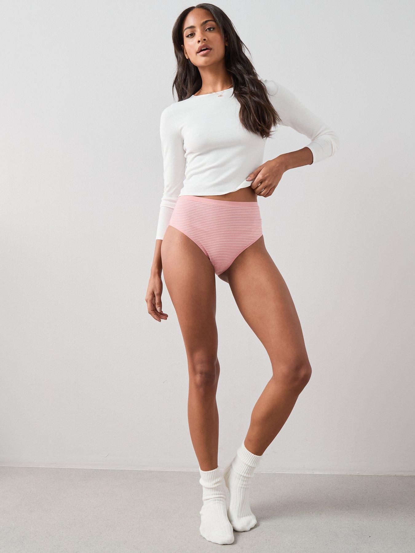 Image 4 of 6 of Everyday 5 Pk Cotton Plain And Printed Full High Waisted Briefs