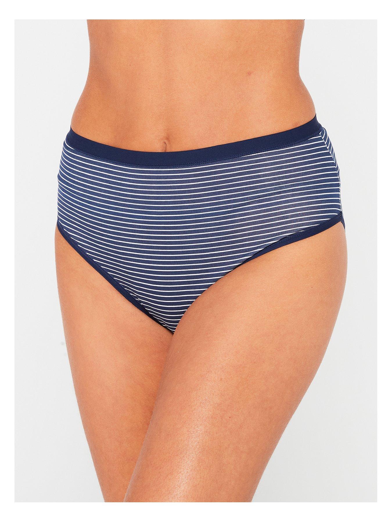 image of everyday-5-pk-cotton-plain-and-printed-full-high-waisted-briefs